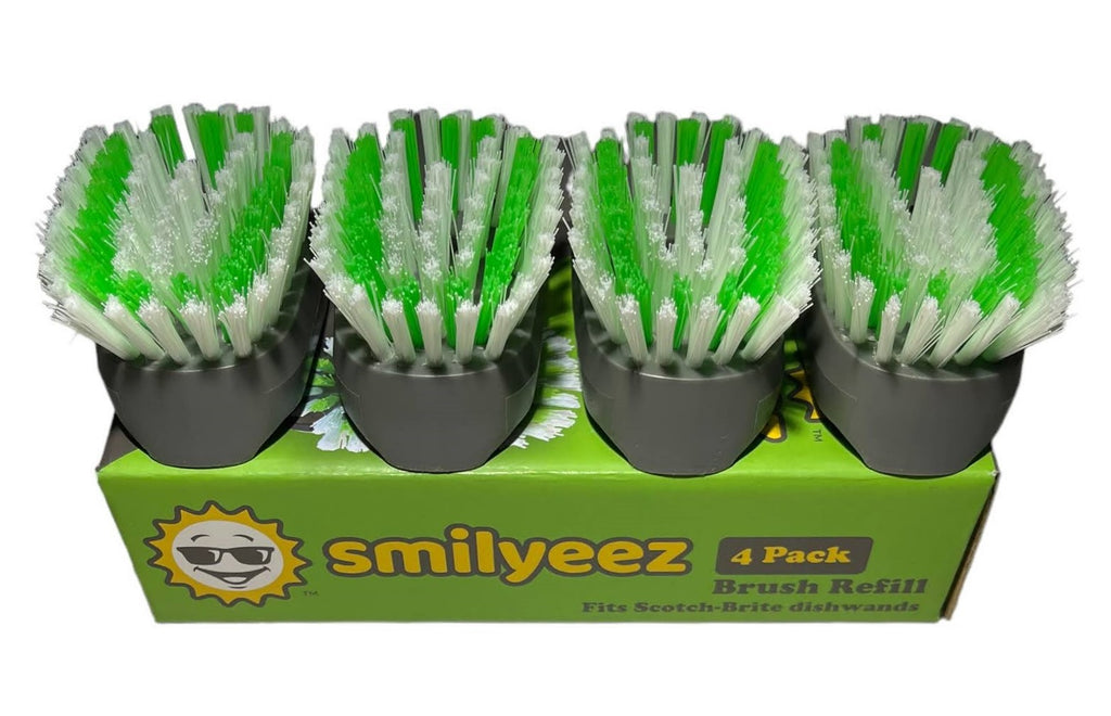Smilyeez Replacement for Scotch Brite Brush, 4-Pack, Makes Your Dishwand Like New, Dishwand Brush Refills, Scotch Brite Brush Replacement, Easy to