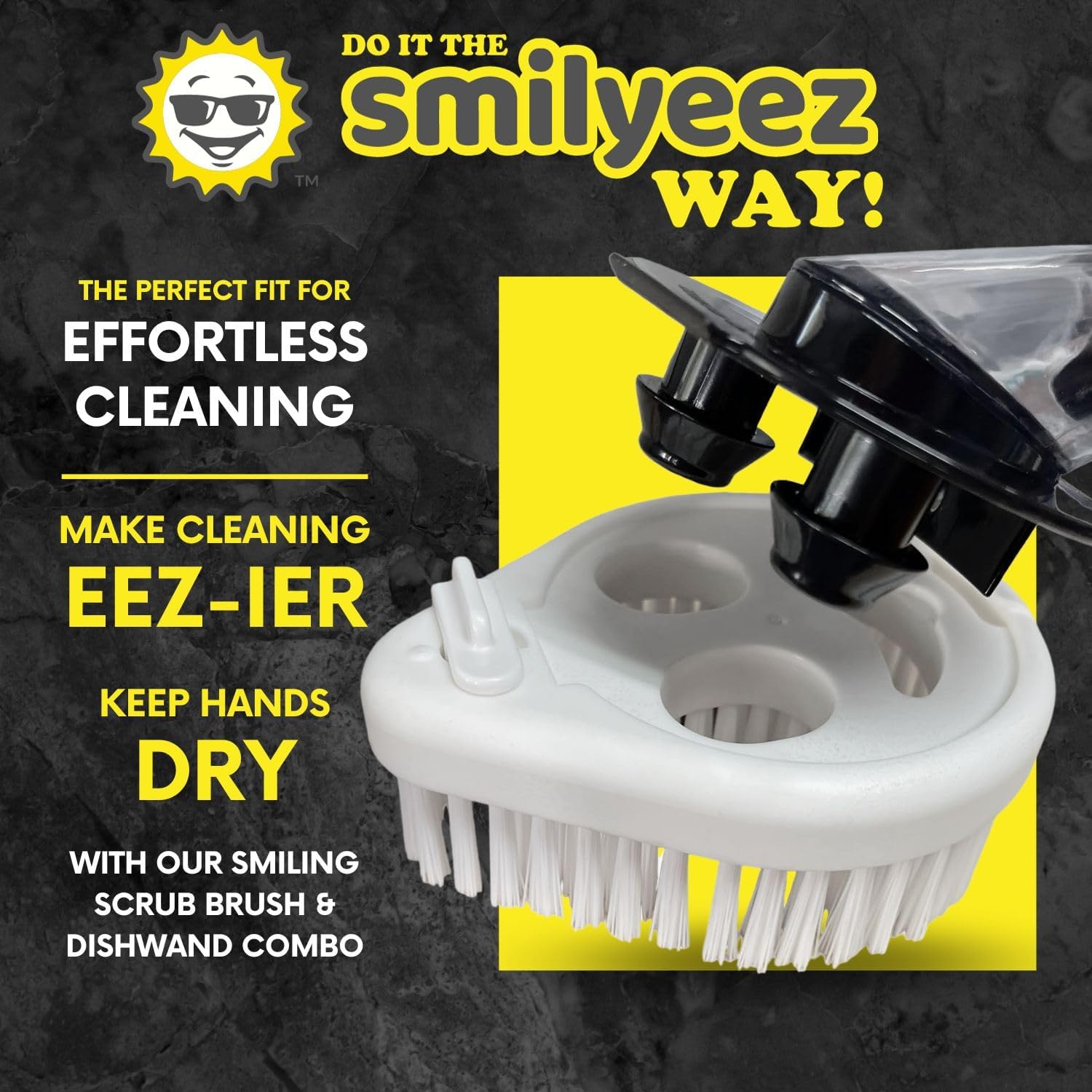 Smiling Handle and Teardrop Shaped Heavy-Duty Scrubber (Combo)