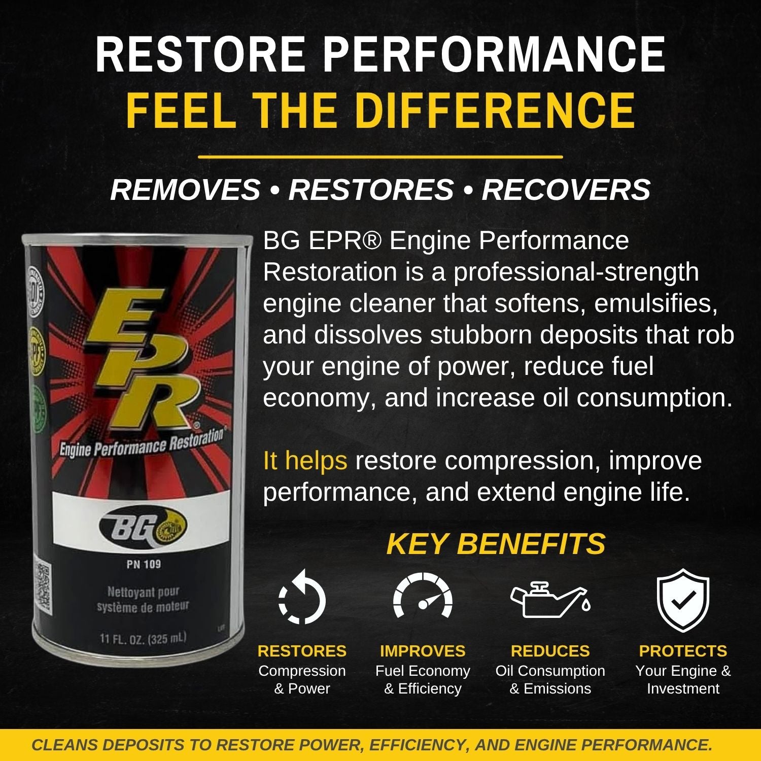 BG EPR Compression Engine Performance Restoration (11 oz can) with Pocket Screwdriver