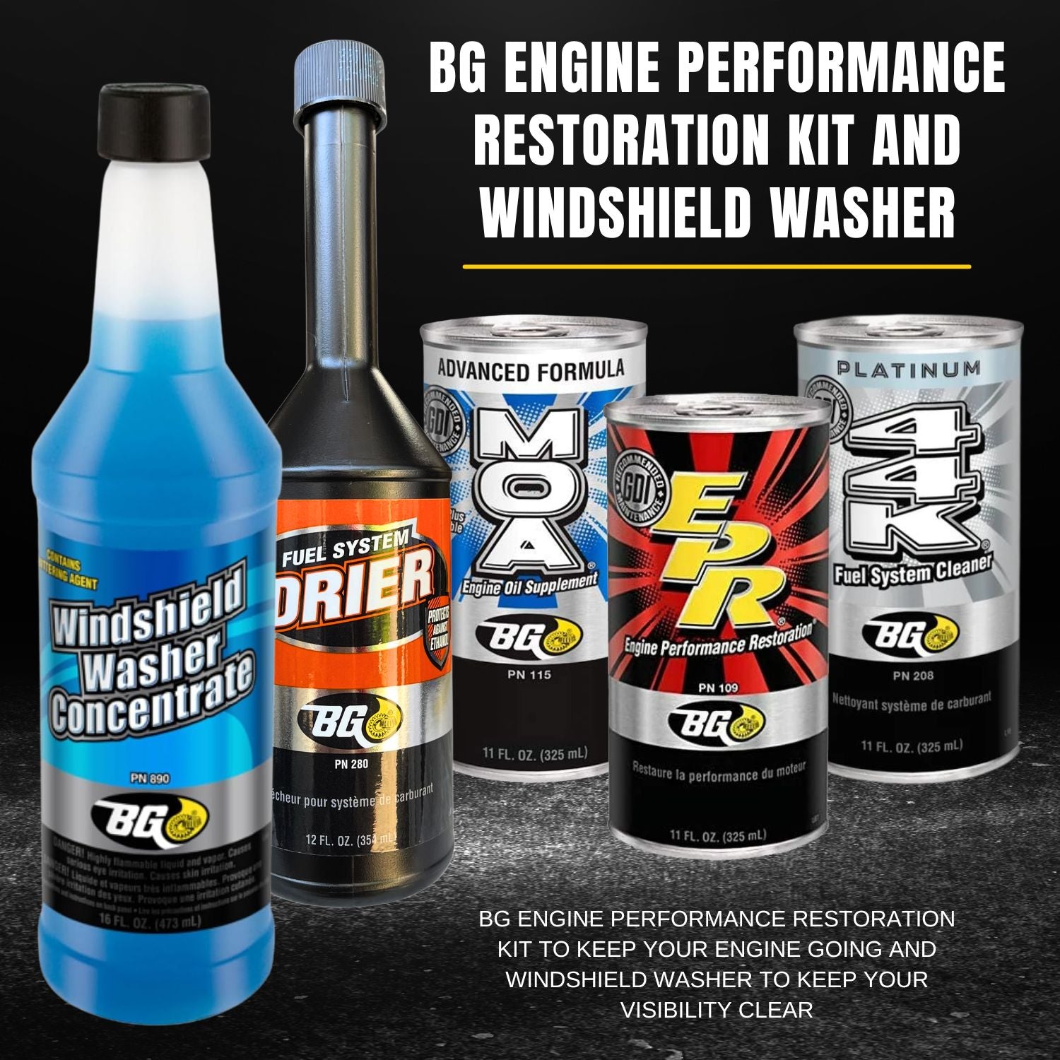 BG Engine Performance Restoration Kit with Windshield Washer