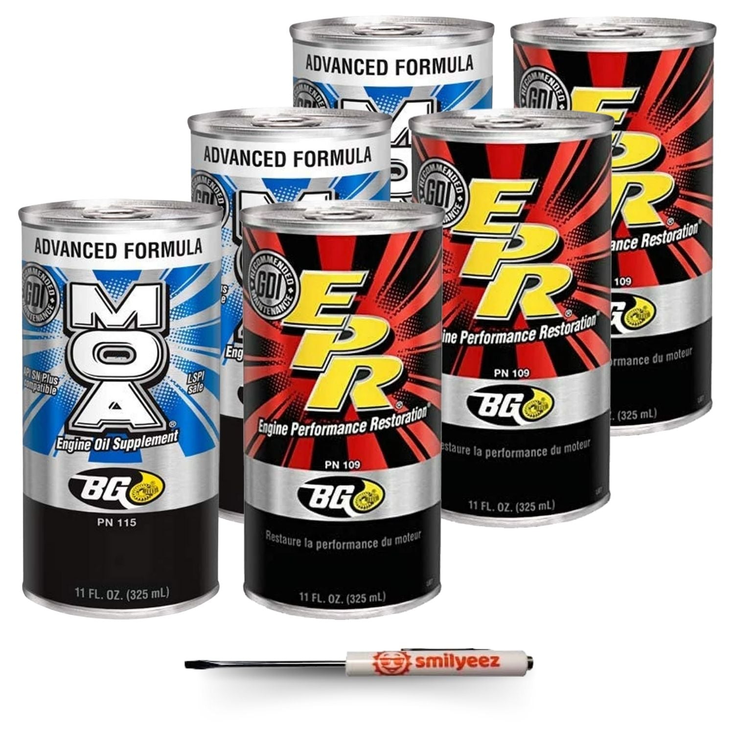 BG MOA PN 115 & EPR PN 109 Engine Performance Restoration & Motor OIl Additive With a Pocket Screwdriver