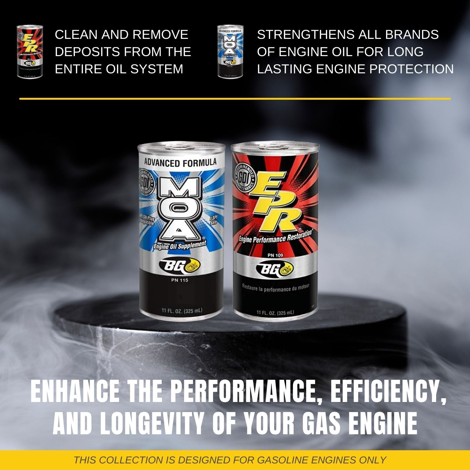 BG MOA PN 115 & EPR PN 109 Engine Performance Restoration & Motor OIl Additive With a Pocket Screwdriver