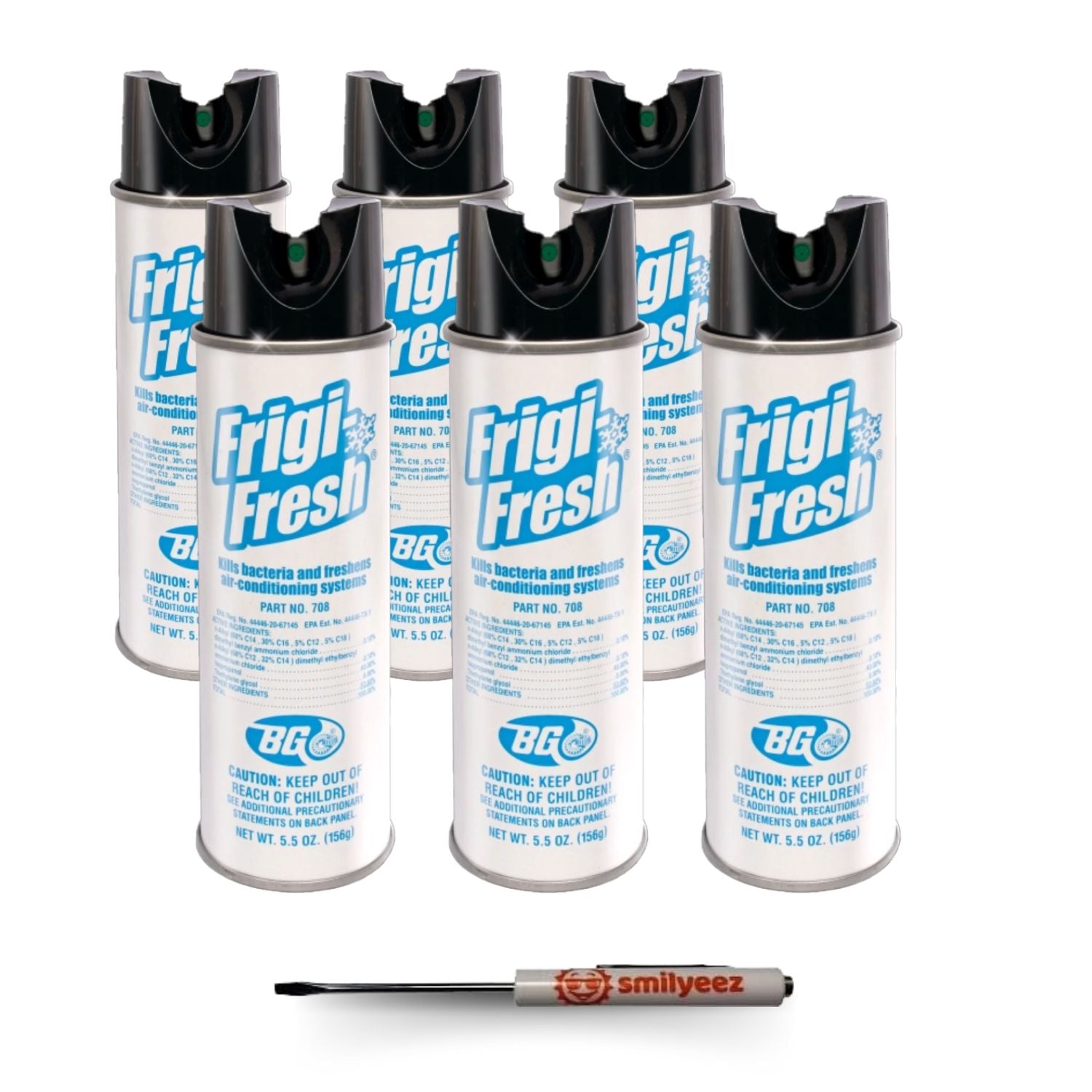 BG Frigi-Fresh Automotive Air Conditioning Cleaner and Freshener (5.5 oz.) PN 708 - With Pocket Screwdriver