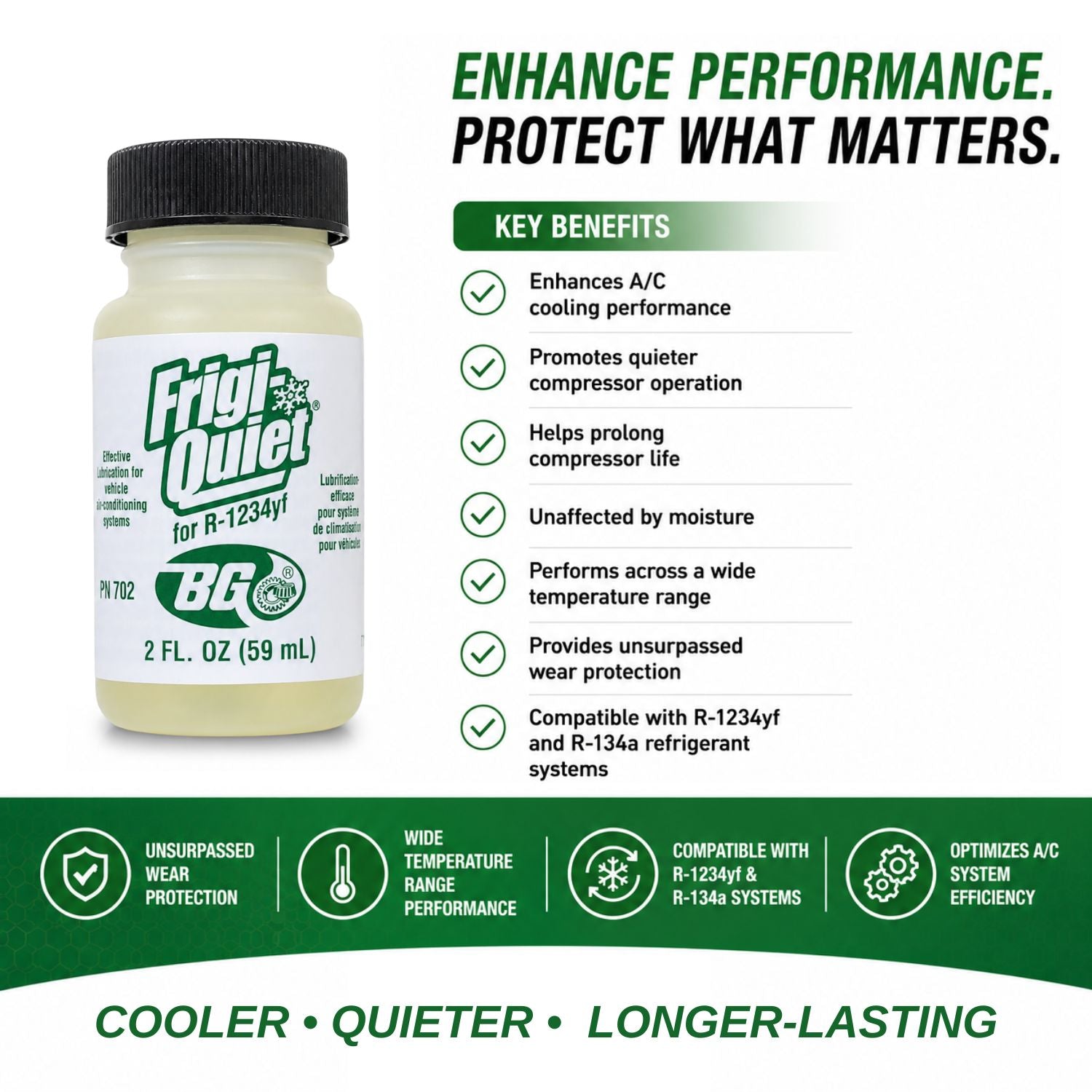 BG Frigi-Quiet for R-1234yf PN 702 2 Ounce Bottle With Pocket Screwdriver