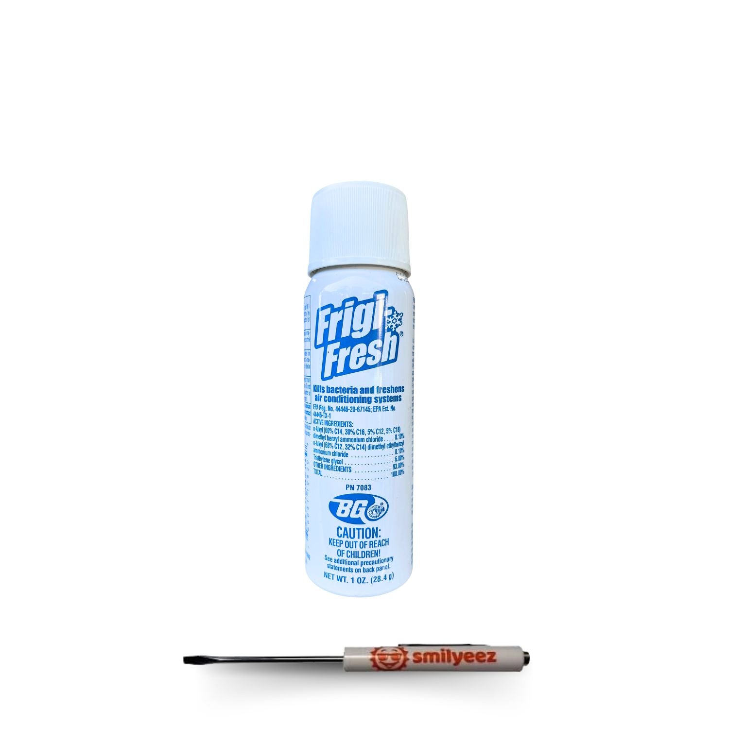 BG Frigi-Fresh® Automotive Air Conditioning Cleaner and Freshener Small 1 oz Spray Can PN 7083 with Pocket Screwdriver