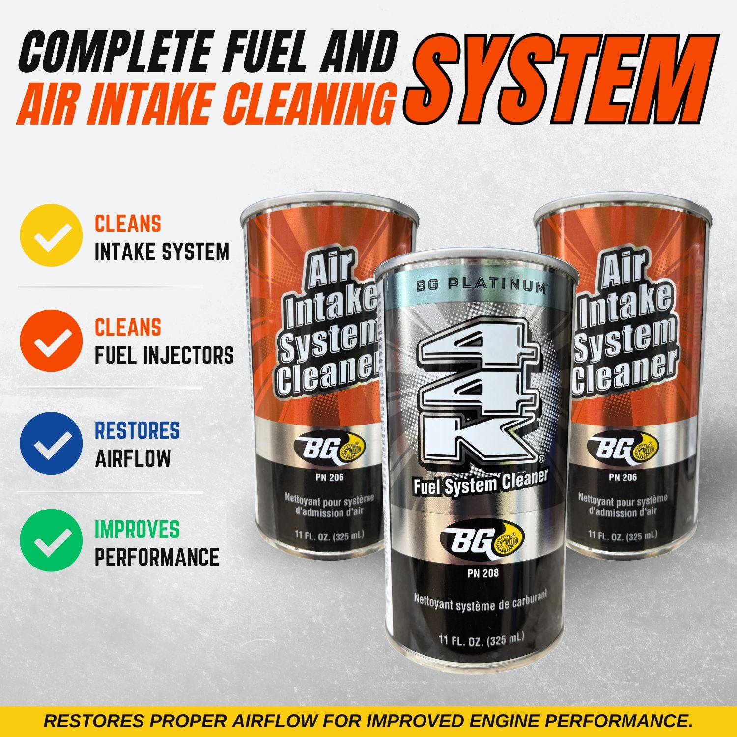 BG Fuel Induction Service Kit PN 2902 Intake and Fuel System Cleaner PN 206 & PN 208 44k With Smilyeez Pocket Screwdriver