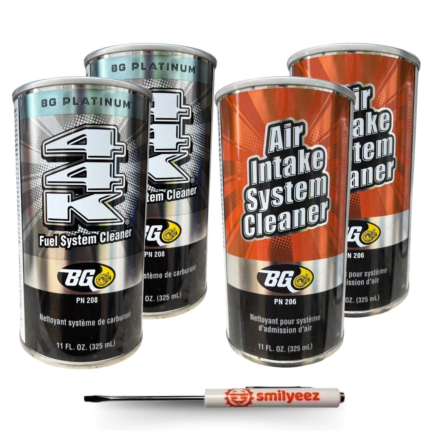 BG K1003 Fuel Injection & Combustion Chamber Cleaner PN 201 & BG Platinum 44K Fuel System Cleaner PN 208 With Pocket Screwdriver