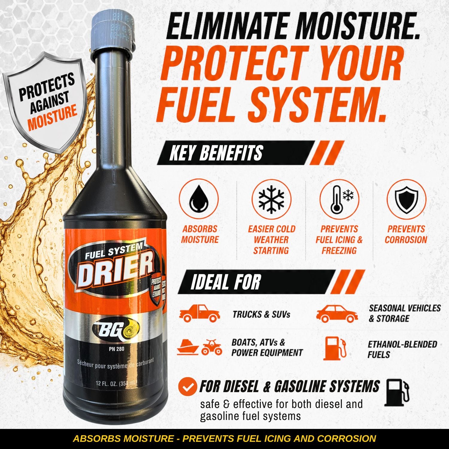 BG Ethanol Fuel System Drier PN 280 with Pocket Screwdriver