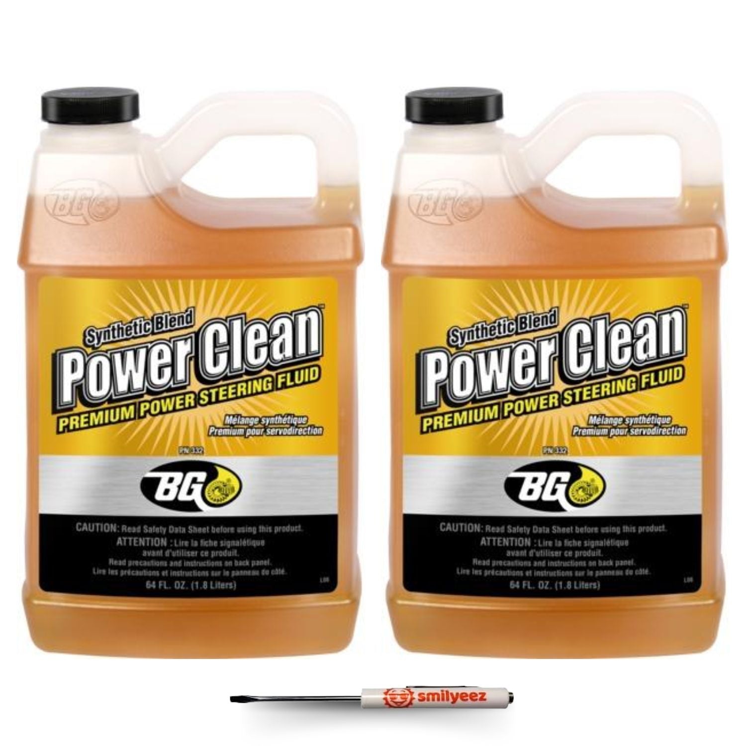BG Power Clean Synthetic Blend Premium Power Steering Fluid PN 332 With Pocket Screwdriver