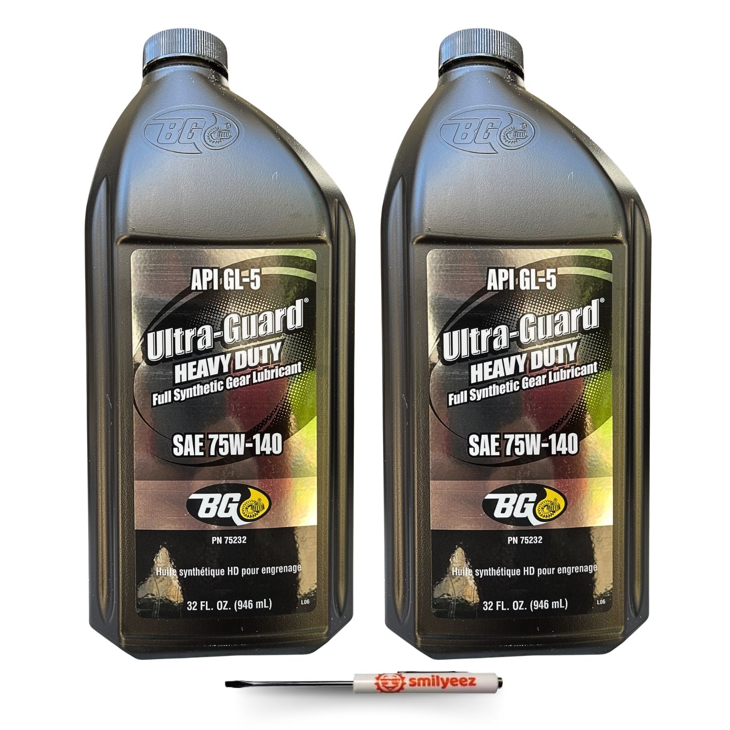 BG Ultra-Guard Heavy Duty Full Synthetic Gear Lubricant SAE 75W-140 PN 75232 with Pocket Screwdriver