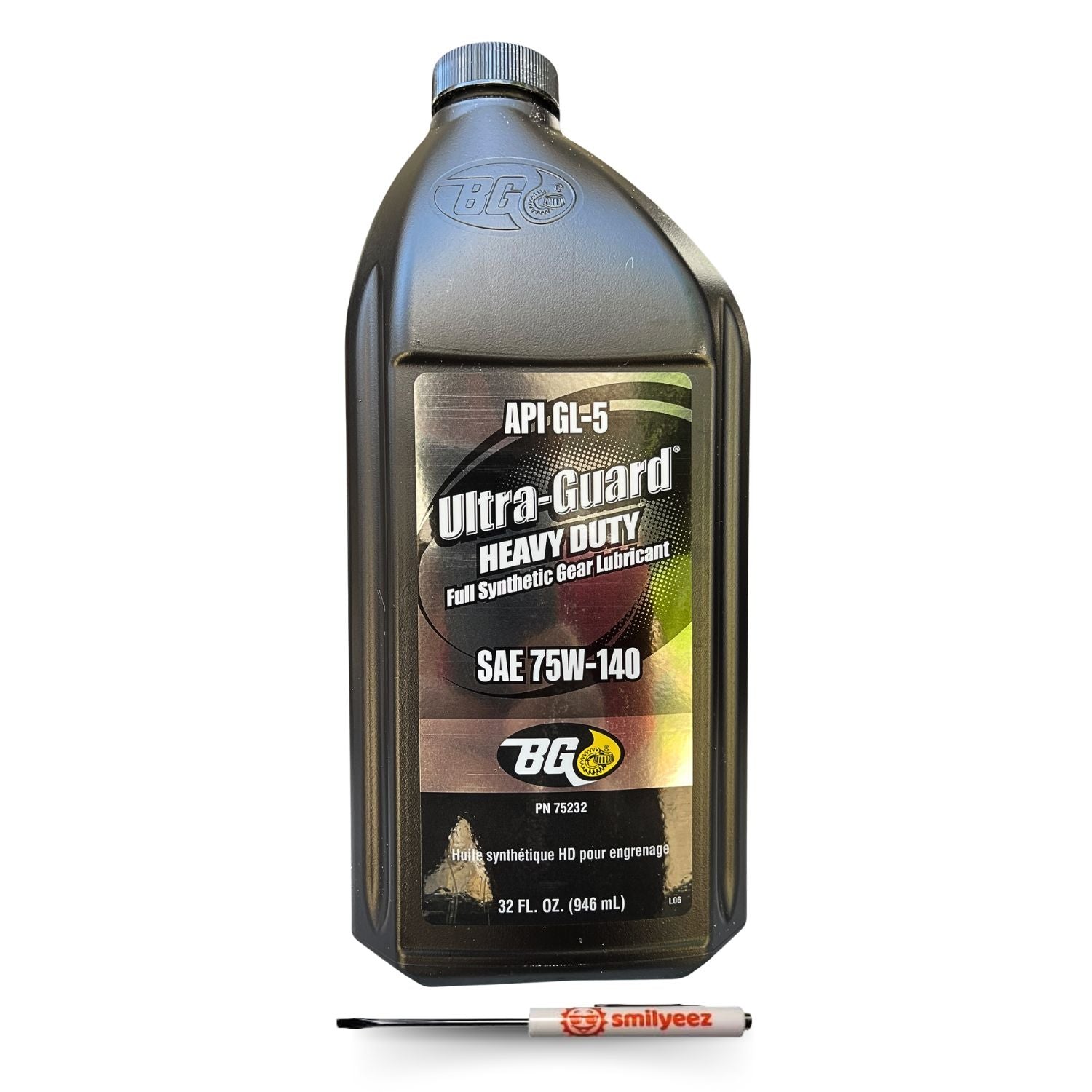 BG Ultra-Guard Heavy Duty Full Synthetic Gear Lubricant SAE 75W-140 PN 75232 with Pocket Screwdriver