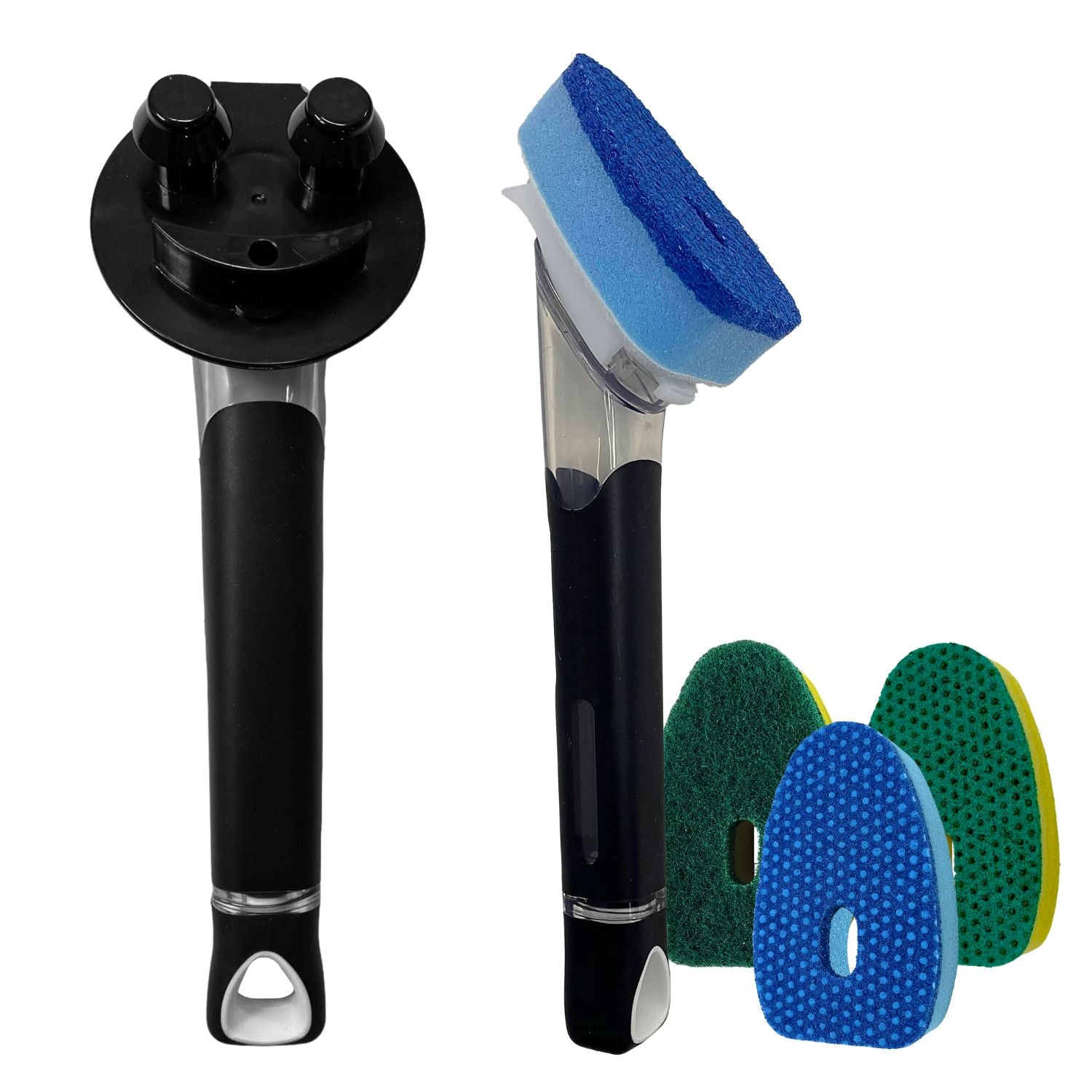 Smilyeez Dishwand Cleaning Kit with (1) Smiling Handle, (1) Smilyeez Dishwand, (4) Variety of Sponges and (1) Reusable Clip
