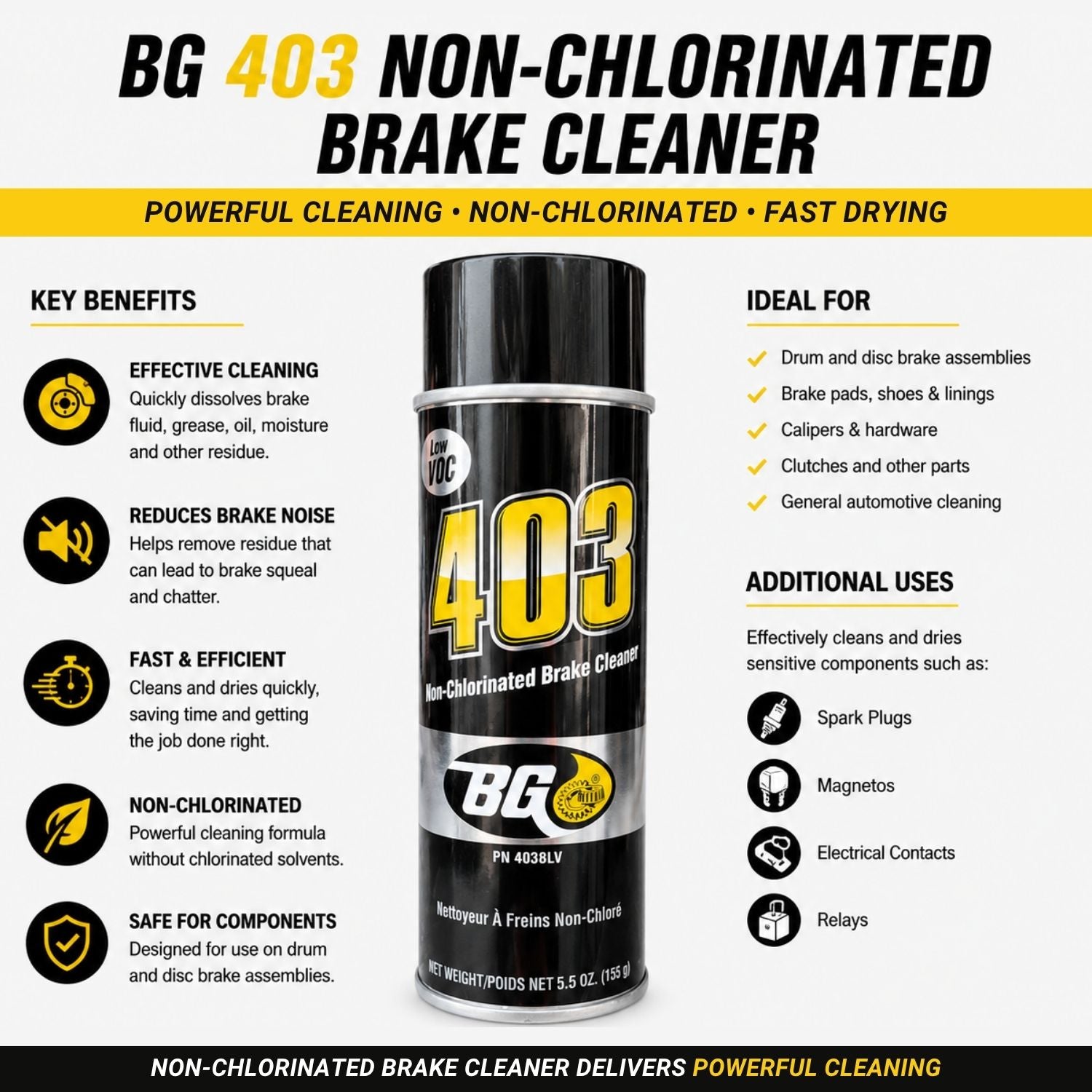 BG Brake Fluid Brake Cleaner Kit PN K8830CC