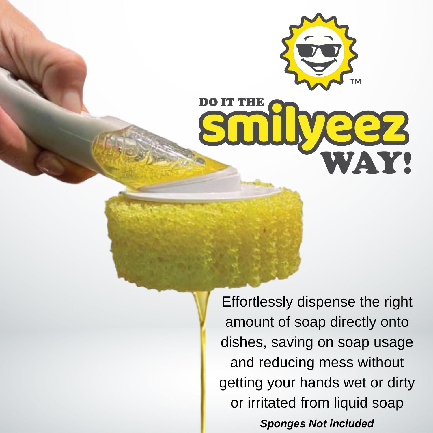 The Original Smiling Handle with Soap Dispensing for use with SCRUB DADDY® Sponge & Smilyeez Scrub Moji & DUO Moji Sponges