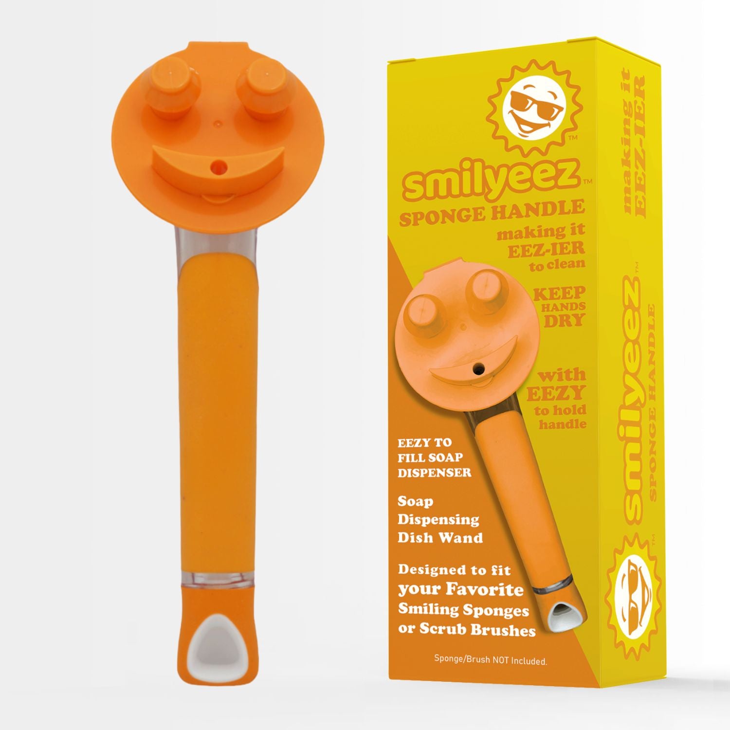 The Original Smiling Handle with Soap Dispensing for use with SCRUB DADDY® Sponge & Smilyeez Scrub Moji & DUO Moji Sponges