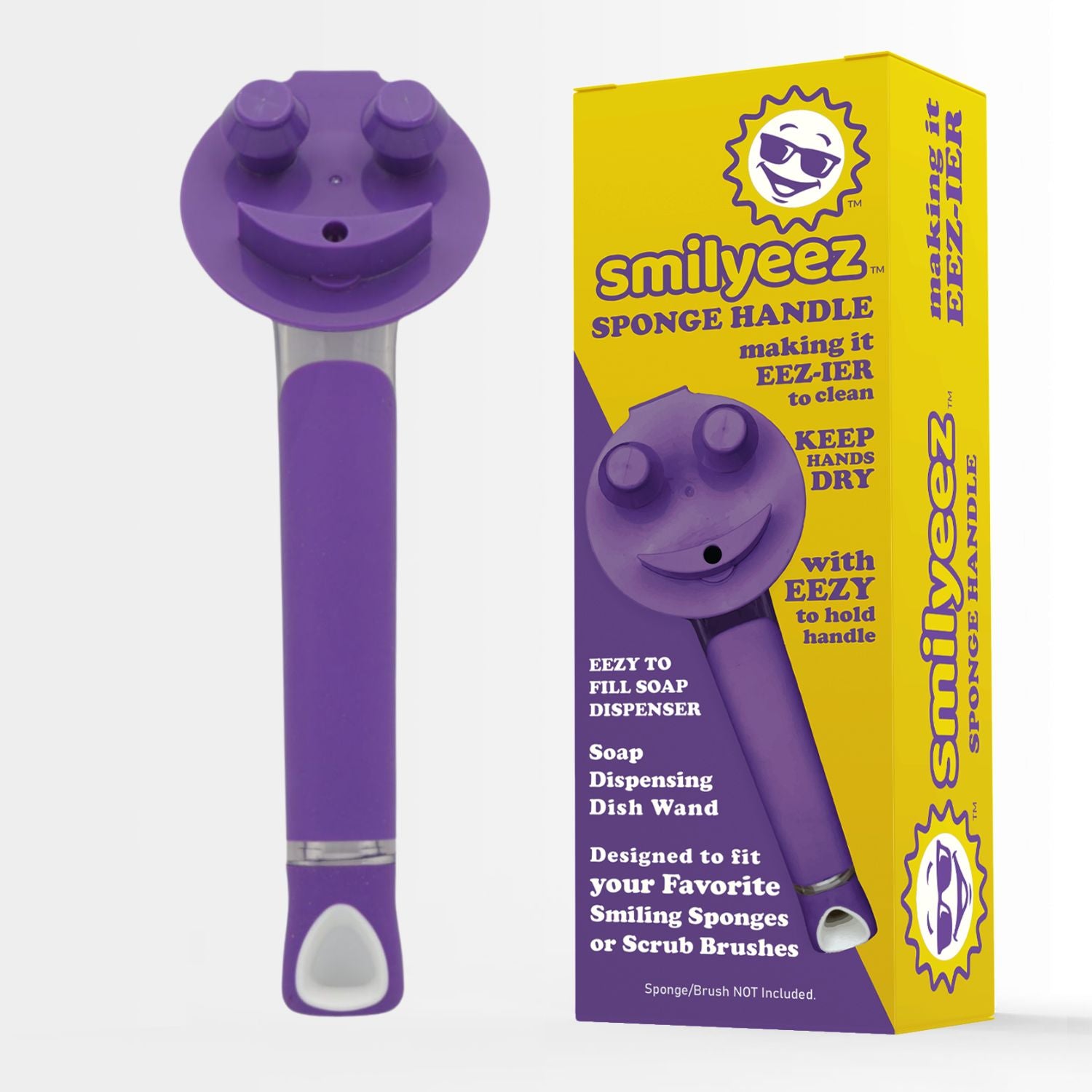 The Original Smiling Handle with Soap Dispensing for use with SCRUB DADDY® Sponge & Smilyeez Scrub Moji & DUO Moji Sponges