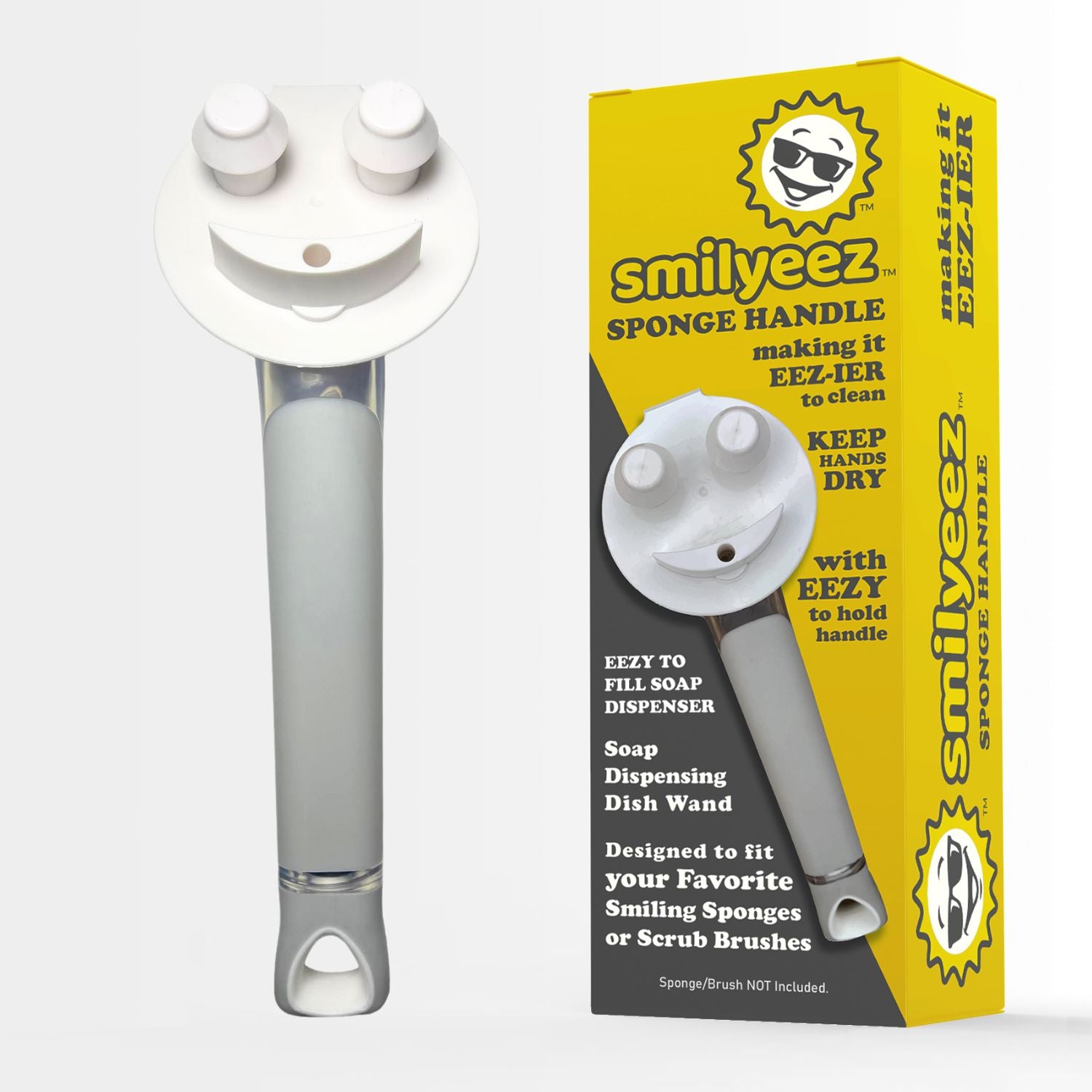 The Original Smiling Handle with Soap Dispensing for use with SCRUB DADDY® Sponge & Smilyeez Scrub Moji & DUO Moji Sponges