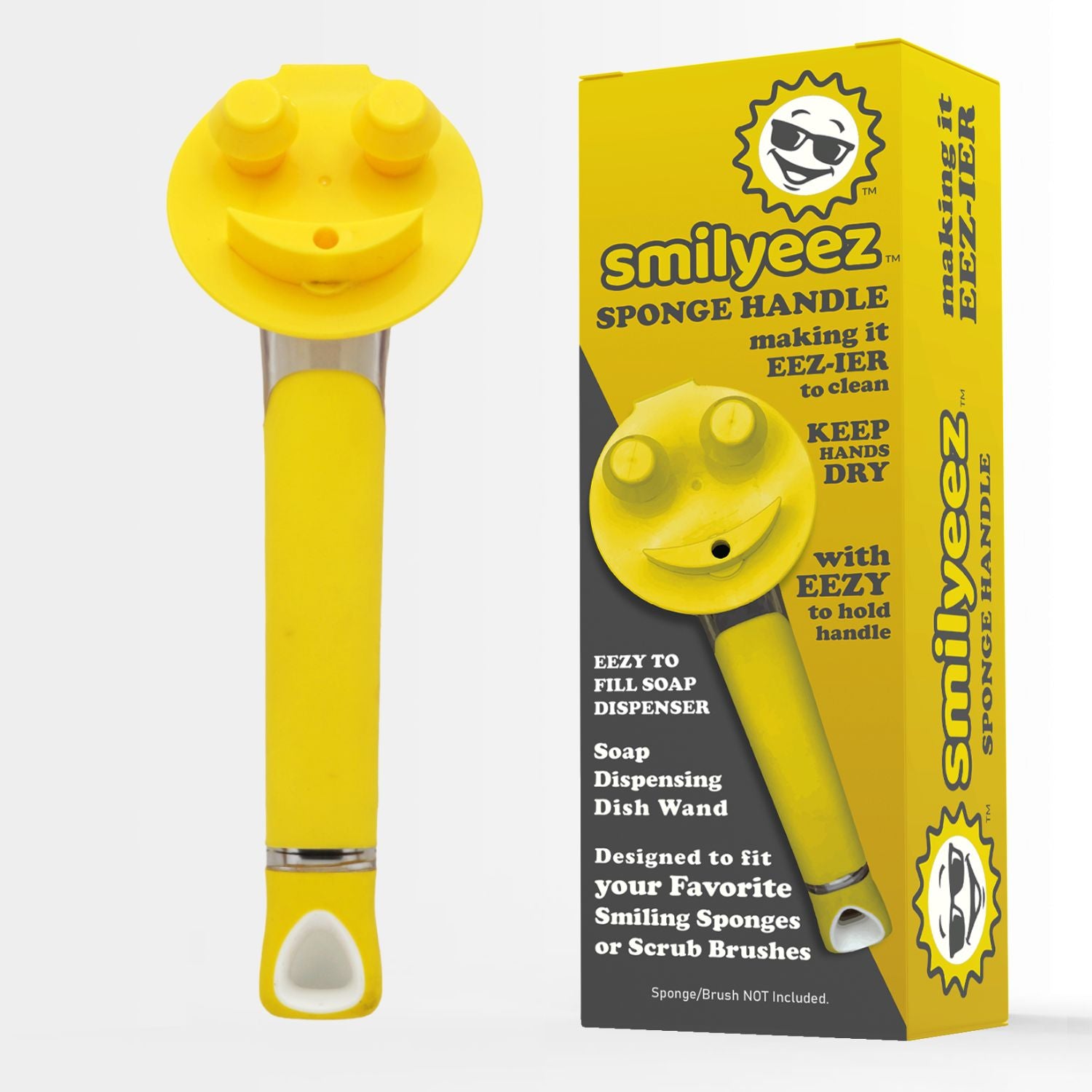 The Original Smiling Handle with Soap Dispensing for use with SCRUB DADDY® Sponge & Smilyeez Scrub Moji & DUO Moji Sponges