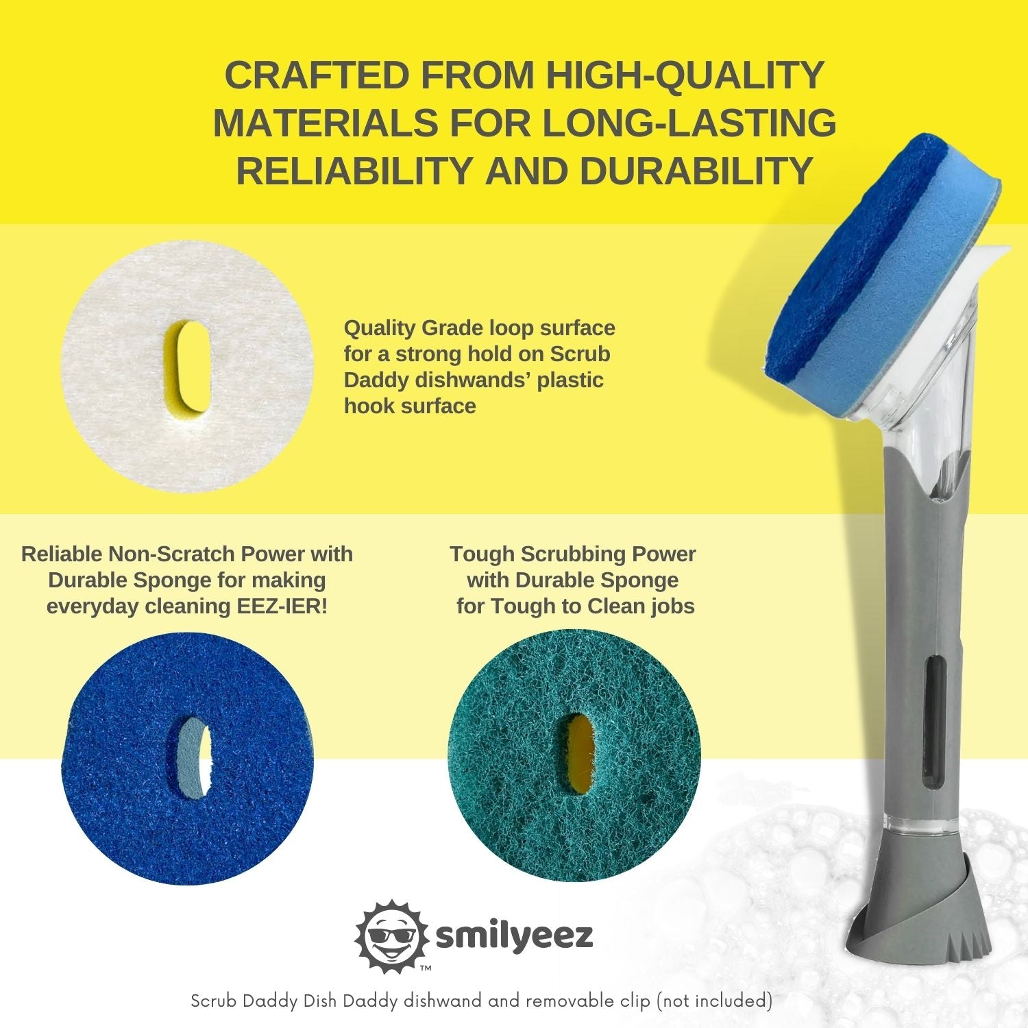 Smilyeez® Green Heavy Duty Dotted Sponge Refill for use with Dish Daddy – (10 Pack) Dish Daddy Refills – Sponge Replacement Head