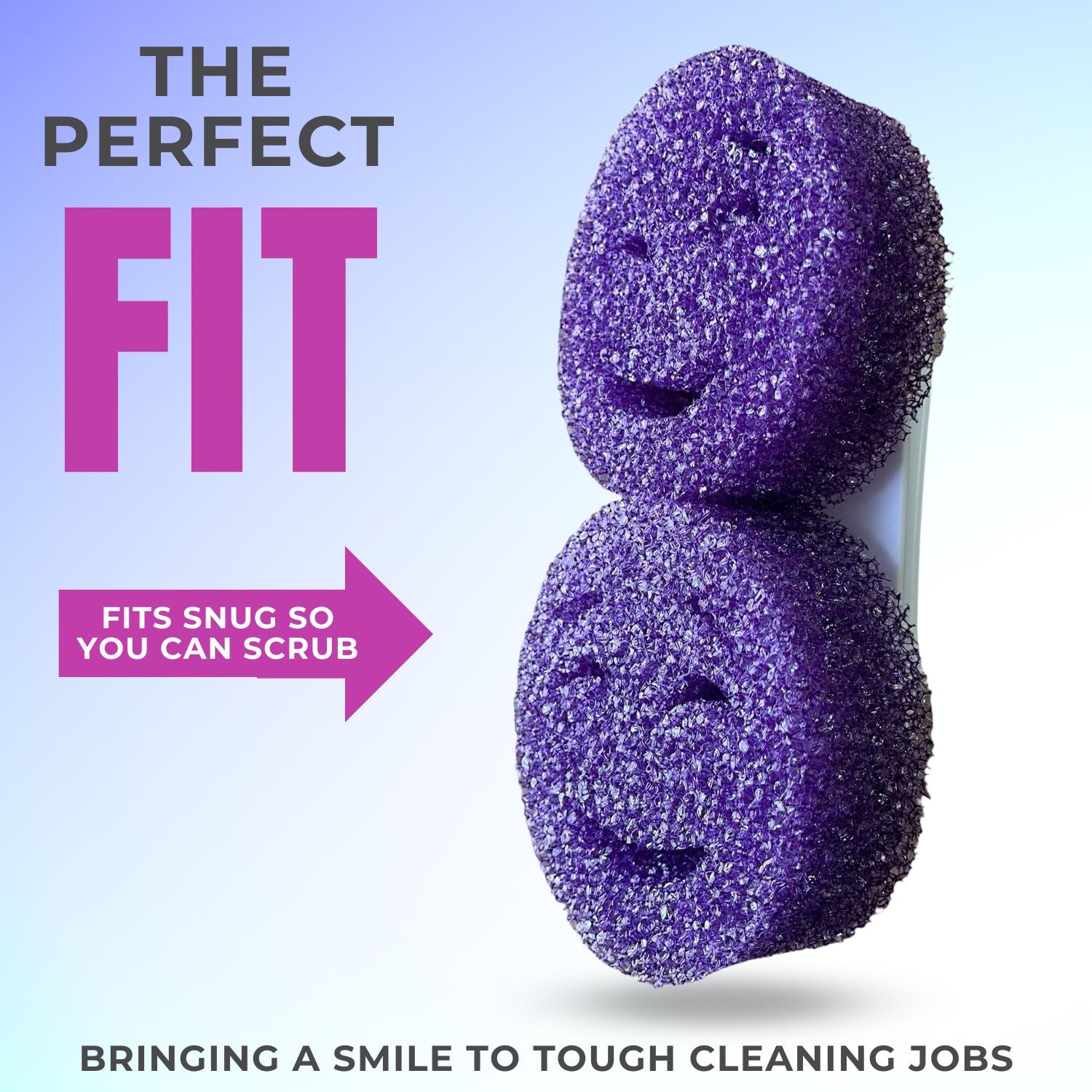 Scrub Moji Dual Scrubbing Sponge Handle With Scrub Moji Sponges