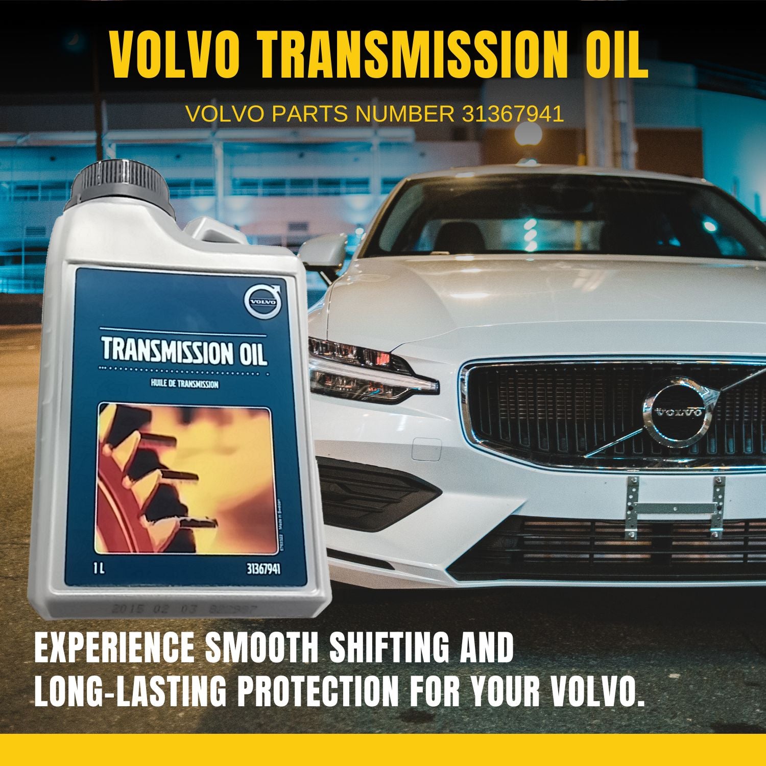 Volvo Transmission Oil PN 31367941  (1 L/33.8 FL OZ)  Active on Demand Clutch Oil (AOC) (Replaces 31325136,30759648,1161641) with Pocket Screwdriver