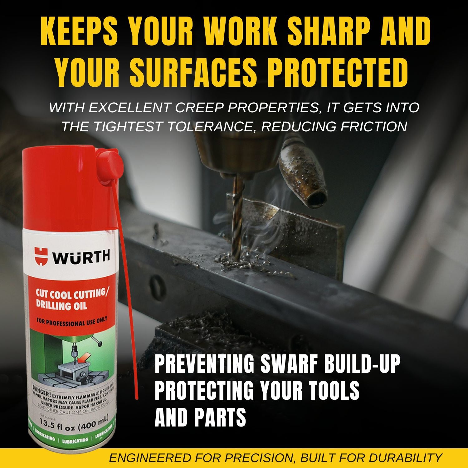 Wurth Cut Cool Cutting and Drilling Oil (13.5 oz) With a Pocket Screwdriver