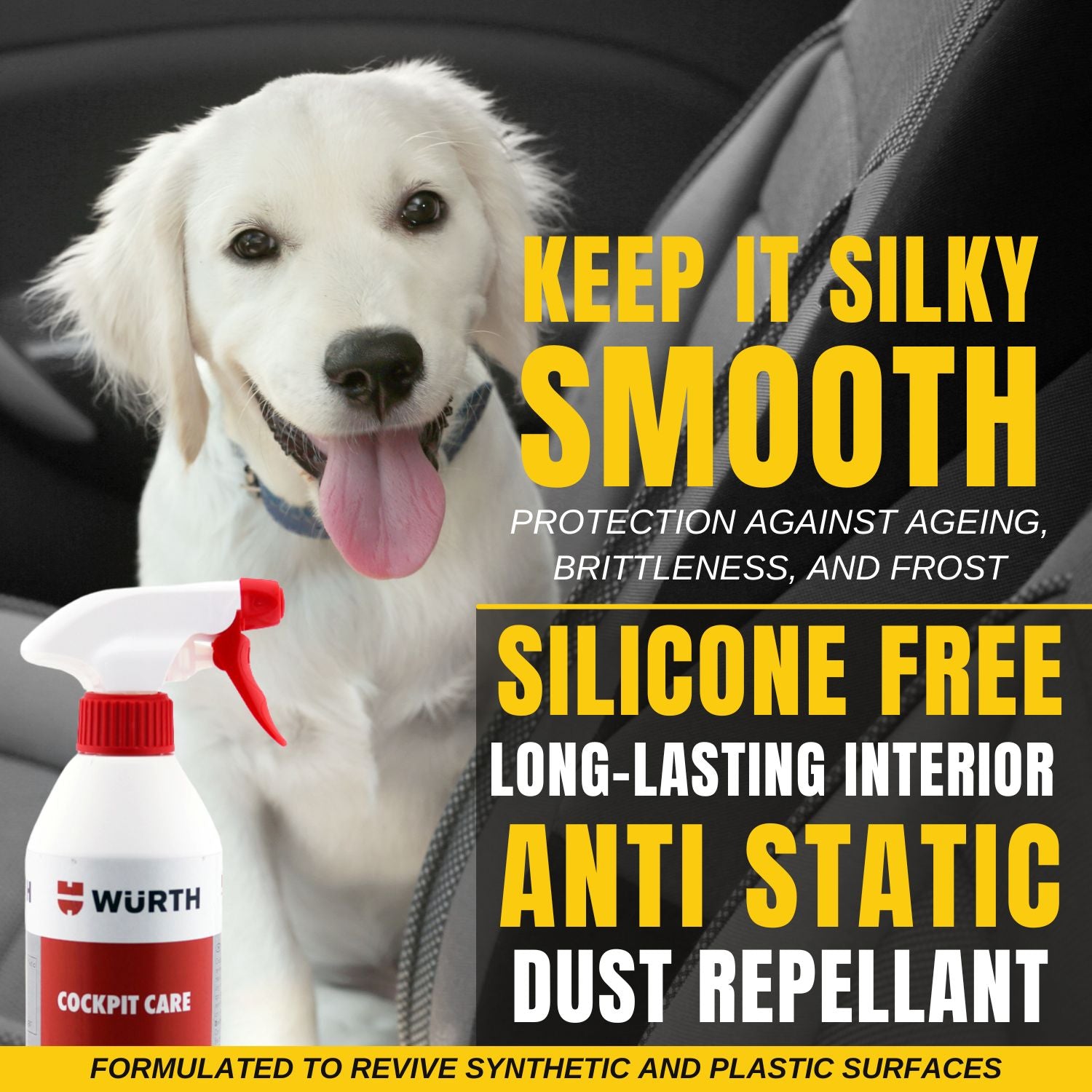 Wurth Cockpit Care 500 mL Spray with Smilyeez Pocket Screwdriver