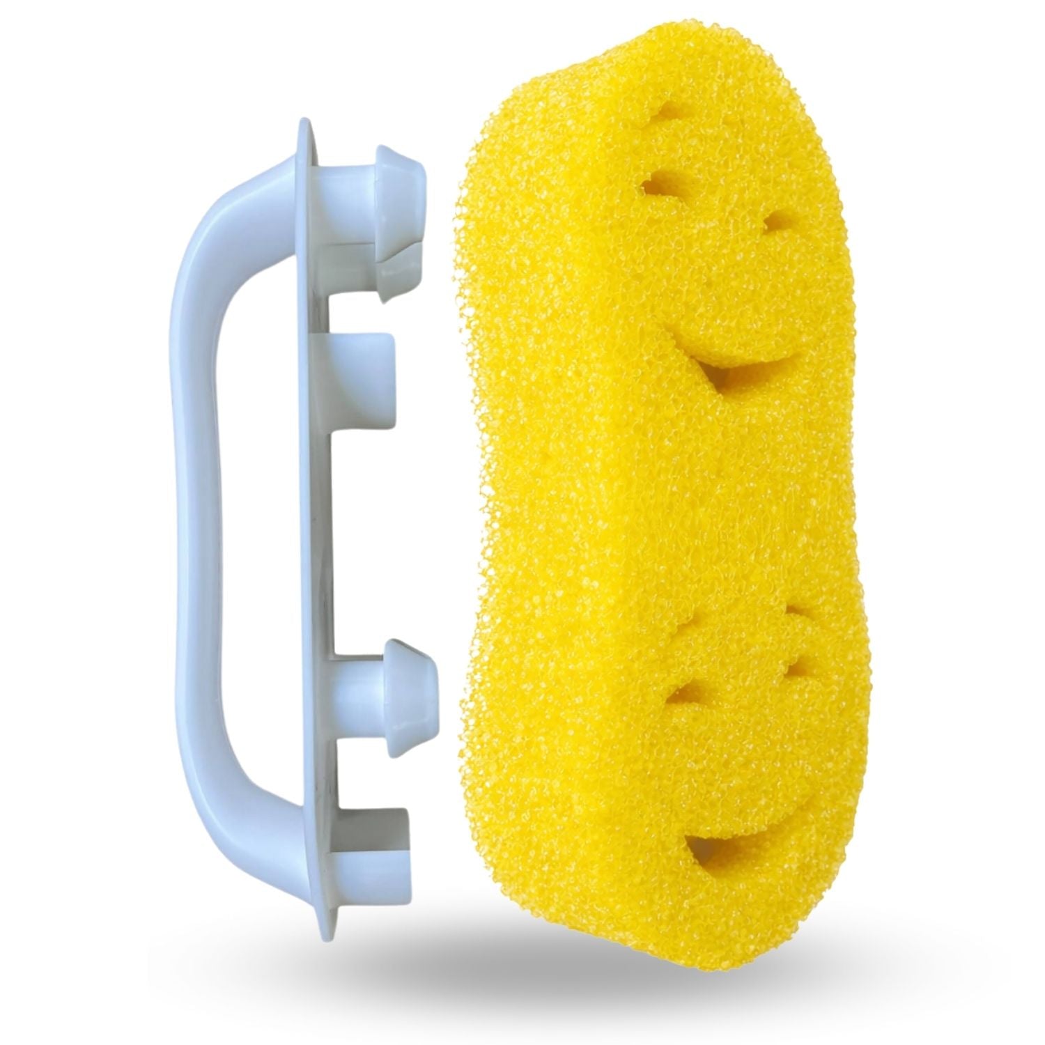(2) Smilyeez Double Size Scrub Moji Sponges With (1) Scrub Moji Dual Handle Combo
