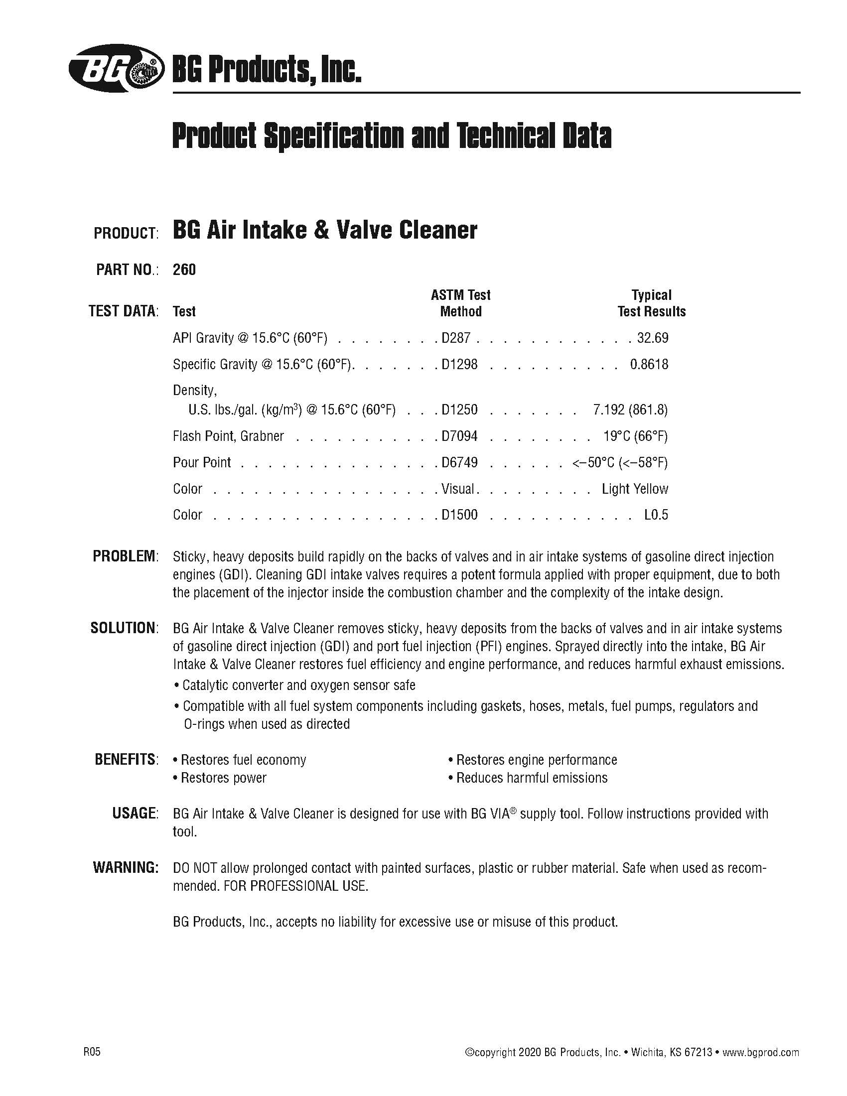 BG K2952 GDI Induction Kit Includes 44K PN 208, GDI Cleaner PN 260 & Fuel Drier