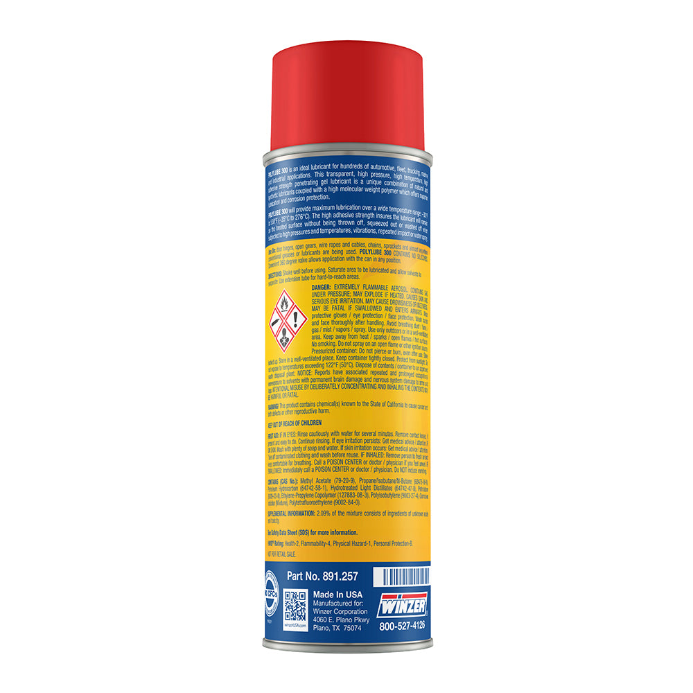 Winzer Polylube 300 Clear Gel Lubricant With PTFE - 13 oz