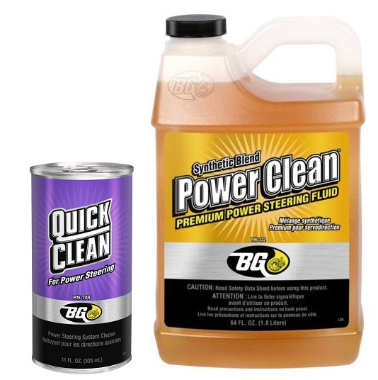 BG Power Clean Steering Flush Kit Clear Synthetic Blend Fluid PN K6700