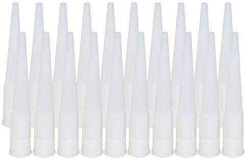 20-Pack Replacement Screw-On Caulk Tube Nozzles – 4.25″ Natural Color, Universal Fit