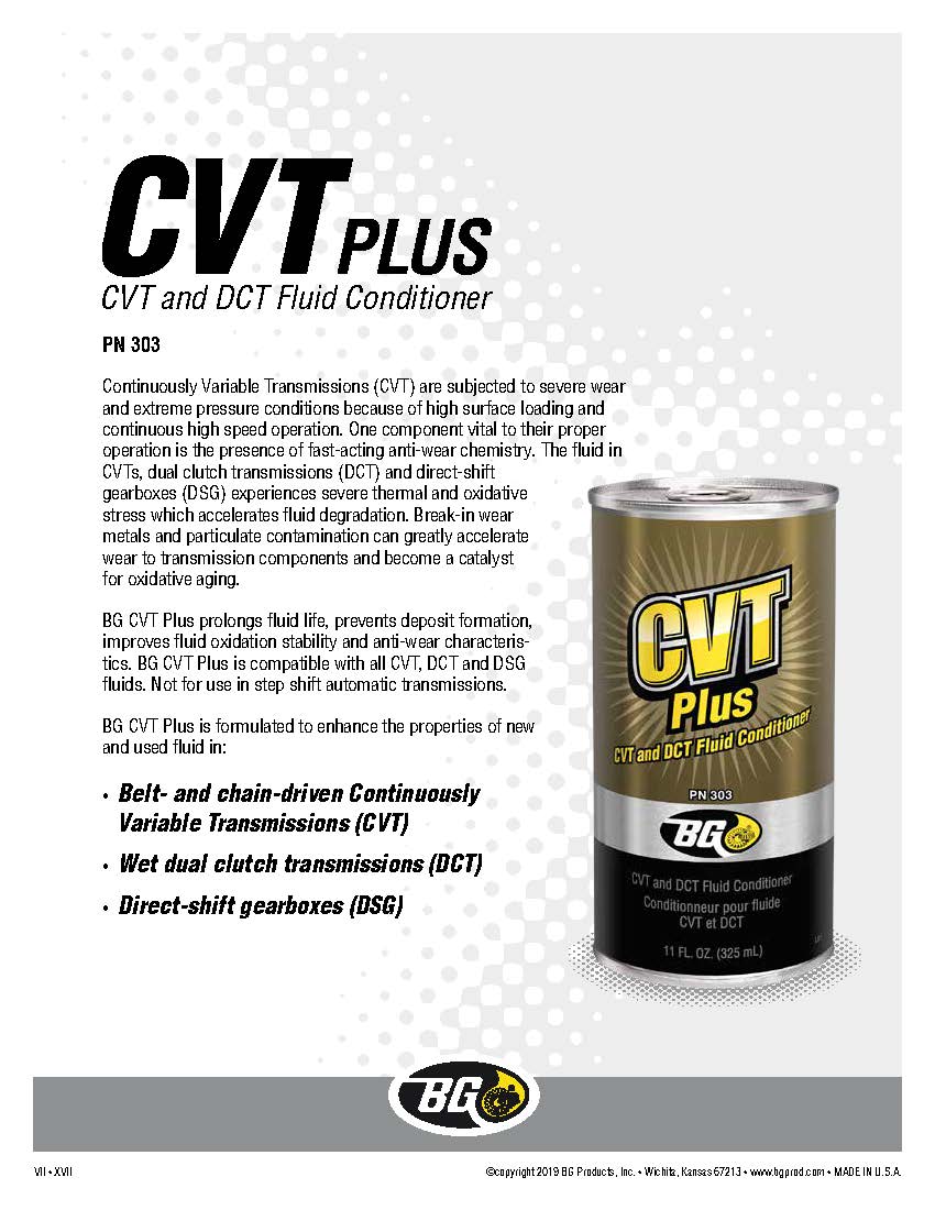 BG K6610 CVT Transmission Quick Clean Flush PN 106 & CVT DCT Plus Fluid Conditioner PN 303