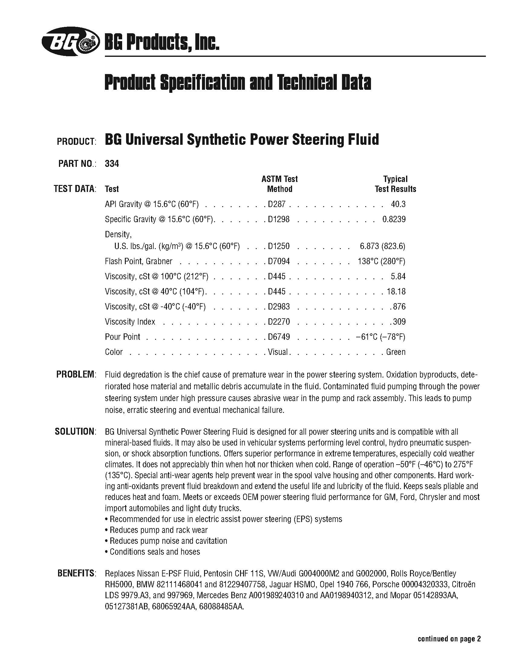 BG K6704 Power Steering Flush Kit Pentosin Based Universal Fluid & Quick Clean