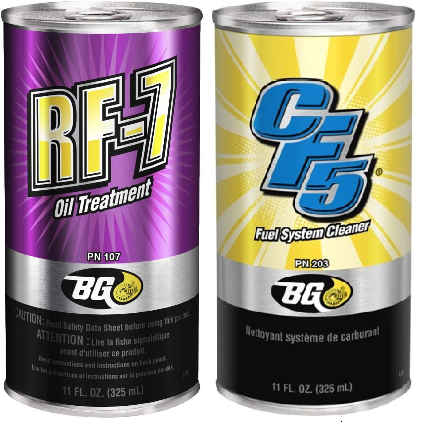 BG RF-7 Oil Treatment PN 107 & BG CF5 Fuel System Cleaner PN 203