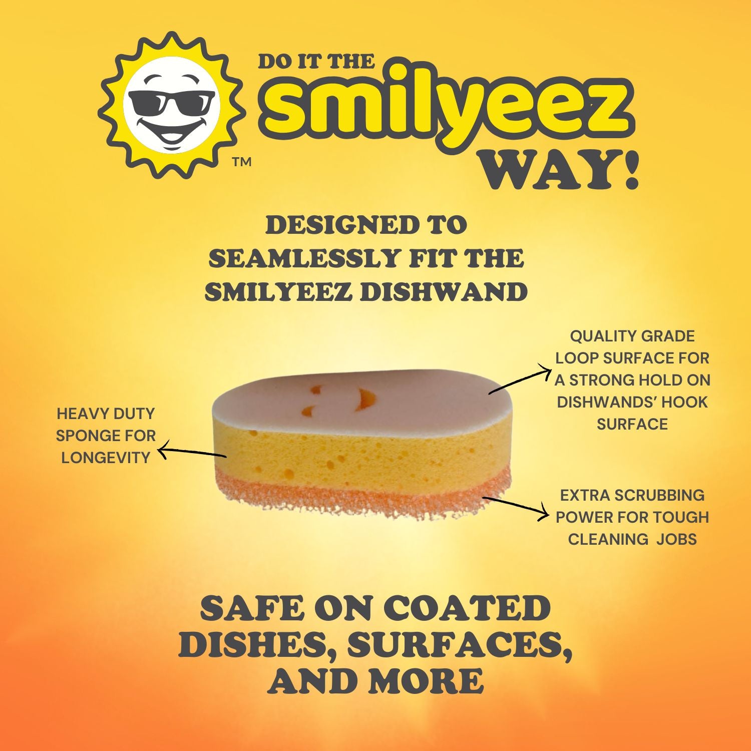 Smilyeez Caddy Combo, Sink Caddy, Smilyeez Smiling Dishwand with Moji Sponge, Duo Moji Sponge, Smilyeez Dishwand with 2 Mini Moji Sponges
