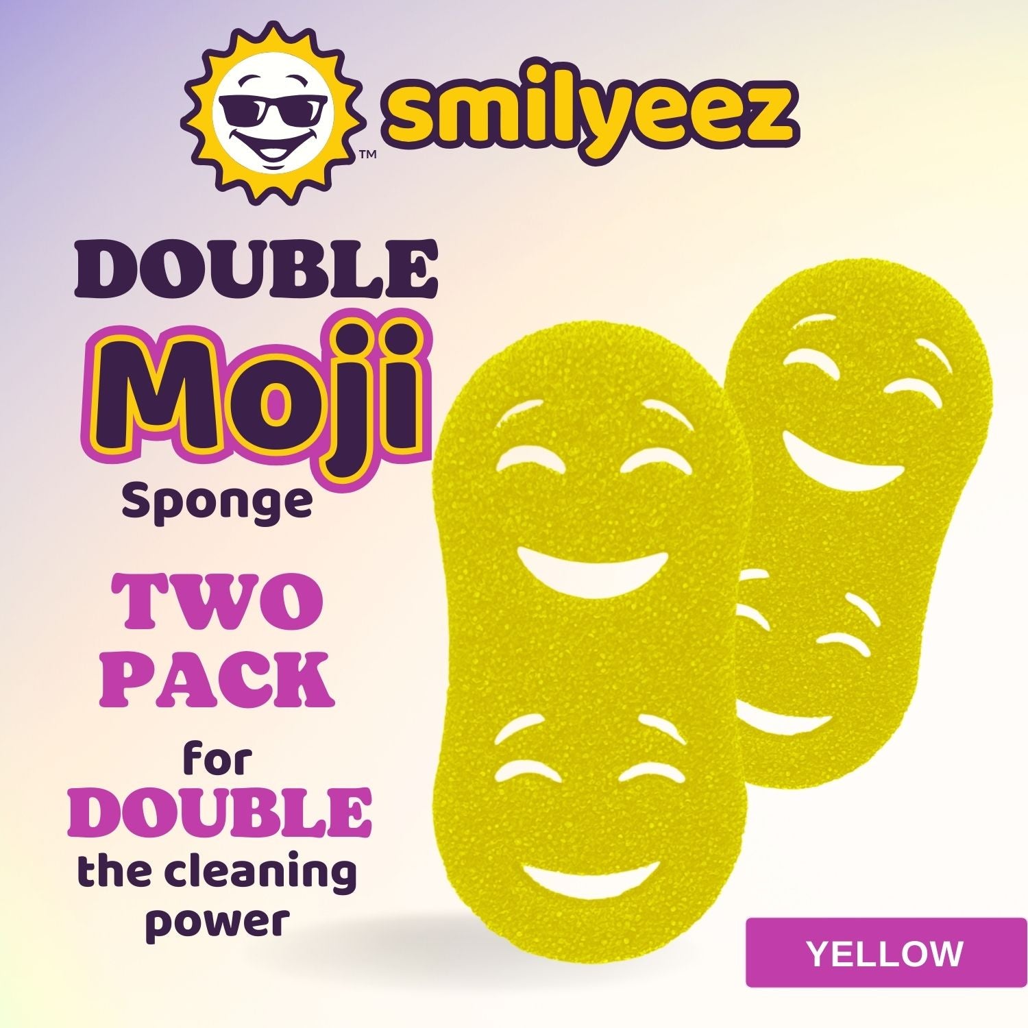 Smilyeez Double Size Scrub Moji Sponge 2-Pack