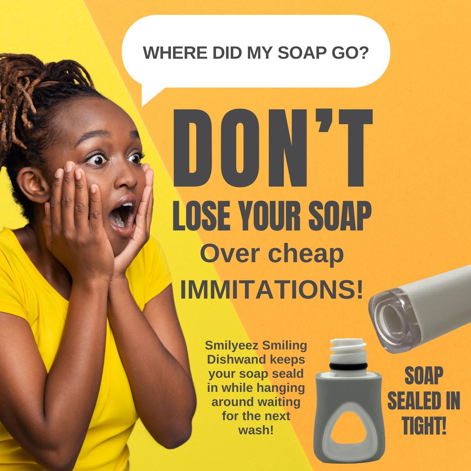 Smilyeez Caddy Combo, Sink Caddy, Smilyeez Smiling Dishwand with Moji Sponge, Duo Moji Sponge, Smilyeez Dishwand with 2 Mini Moji Sponges