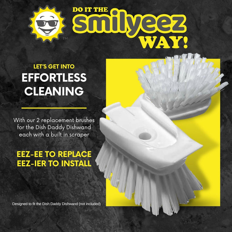 Smilyeez Replacement for Scotch Brite Brush, 4-Pack, Makes Your Dishwand Like New, Dishwand Brush Refills, Scotch Brite Brush Replacement, Easy to