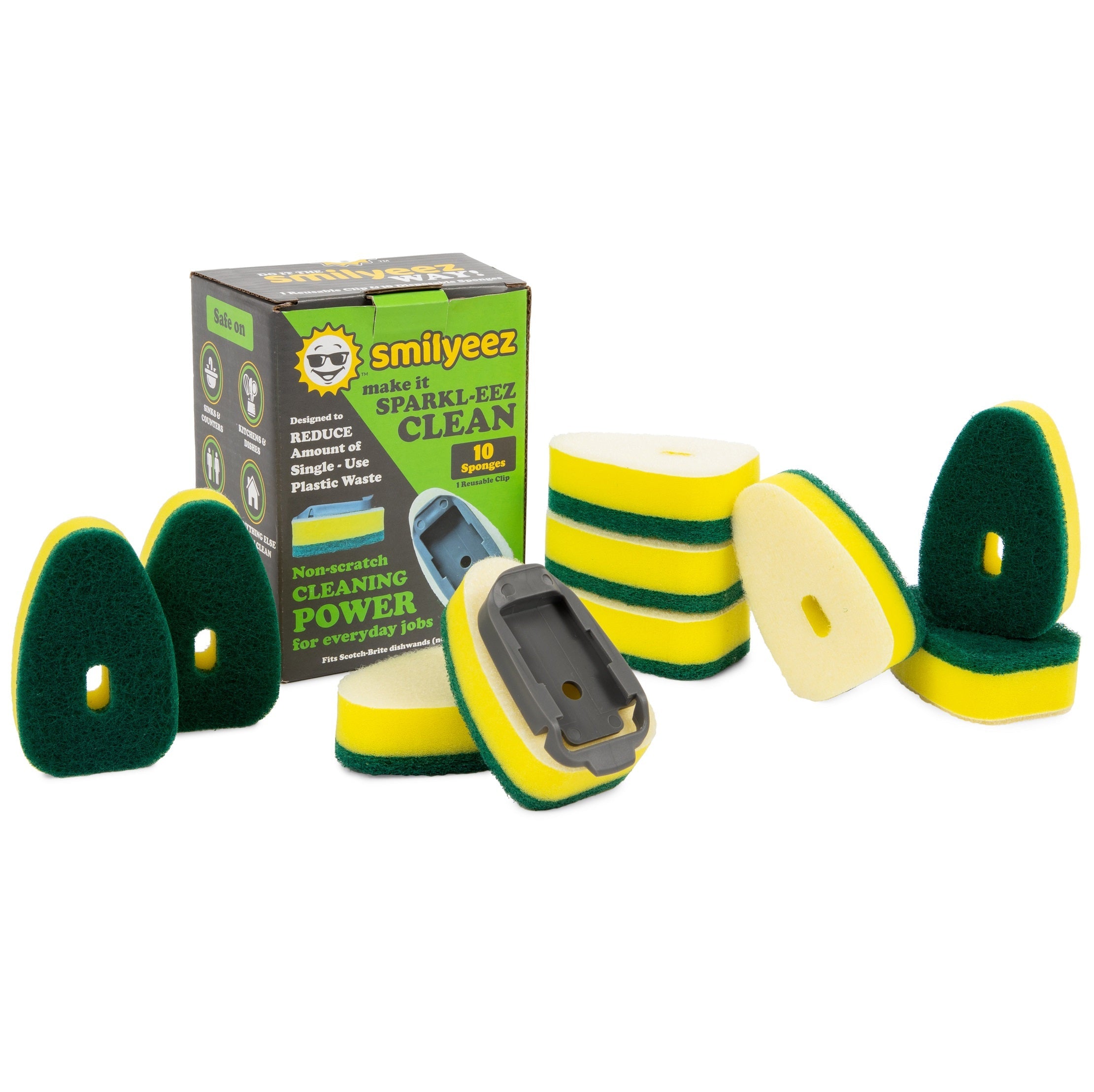 Smilyeez No-Plastic Heavy Duty Green Sponge Refill for Scotch-Brite's
