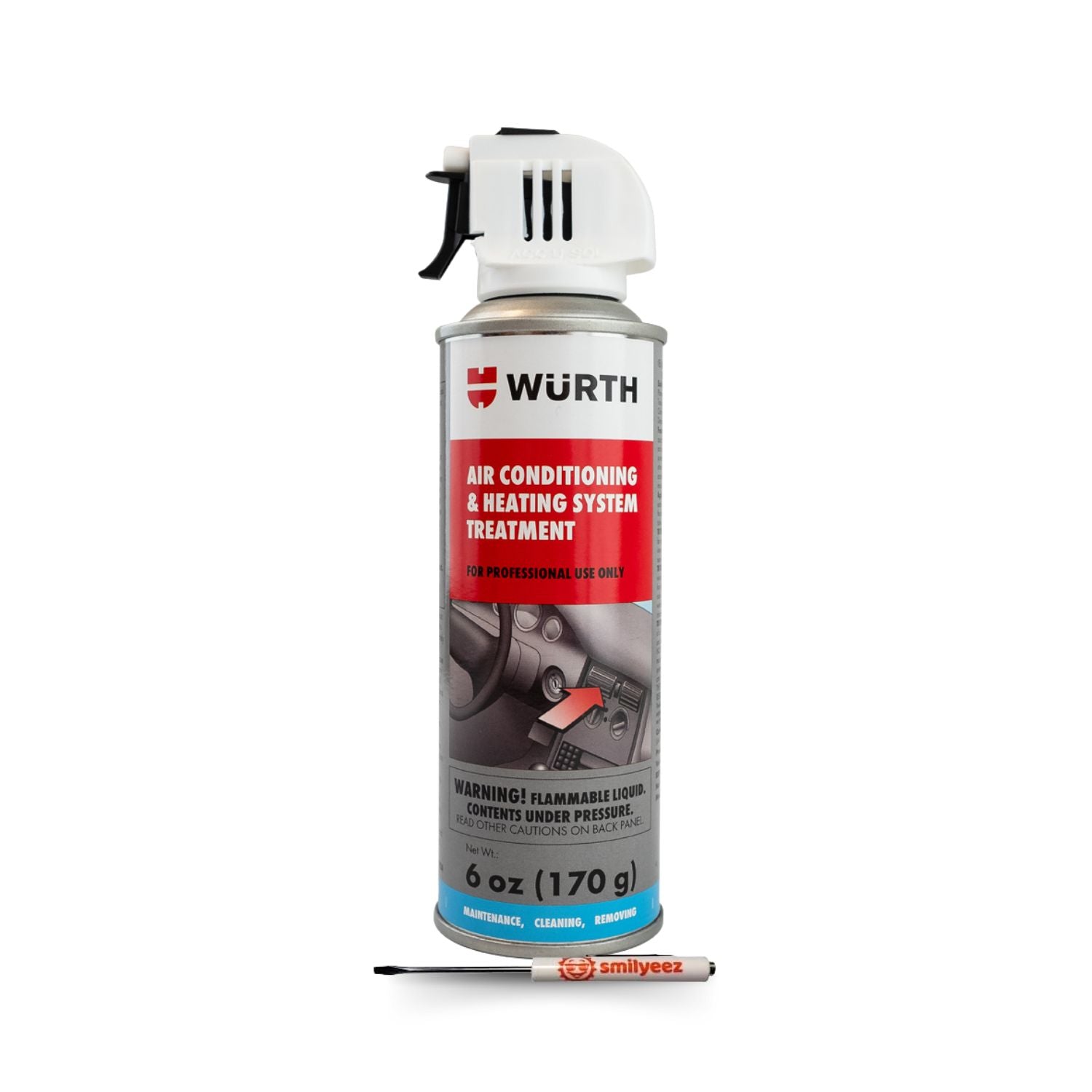 Wurth A/C & Heating System Treatment 6 Oz with Smilyeez Pocket Screwdriver