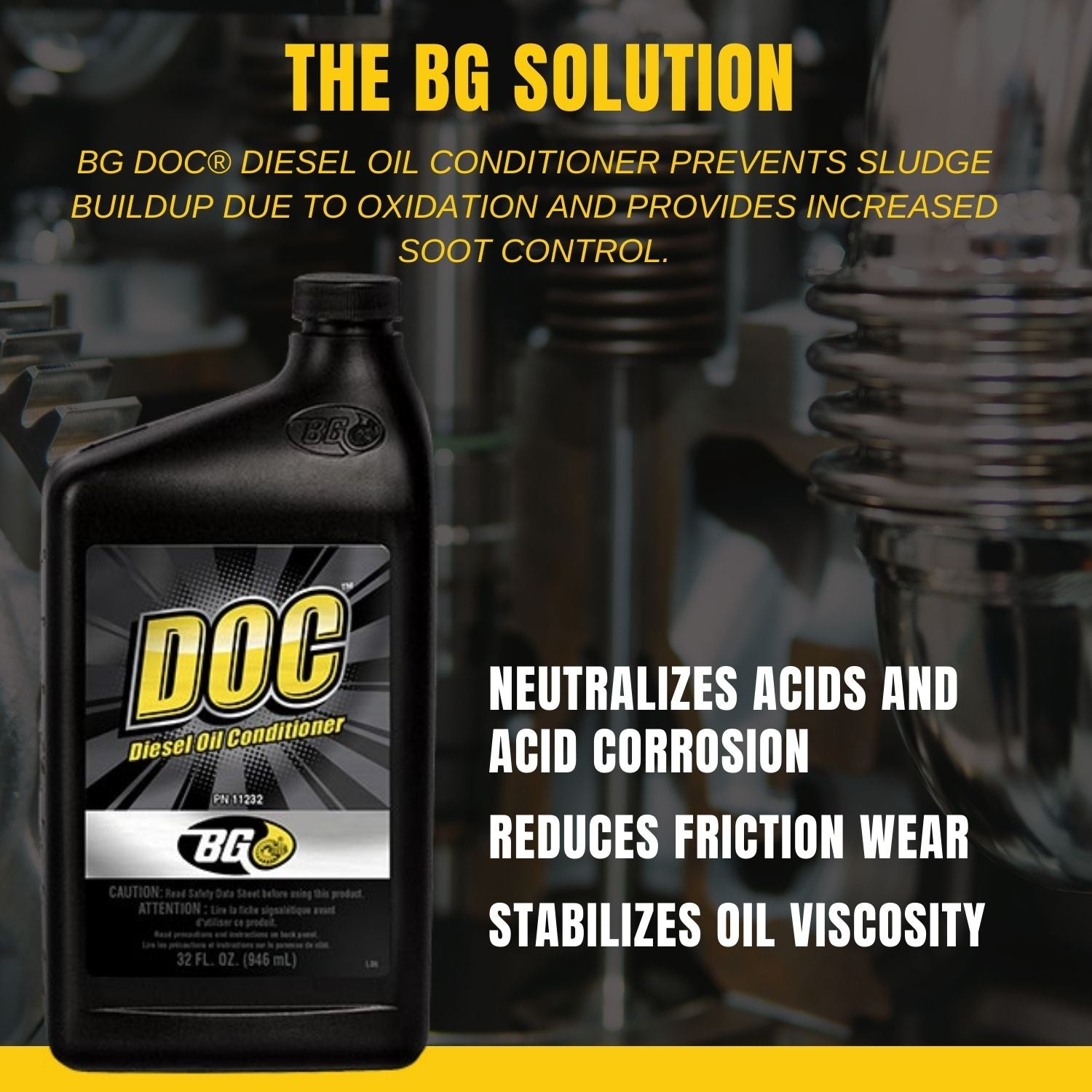 BG DOC Diesel Oil Conditioner PN 11232 Infographic