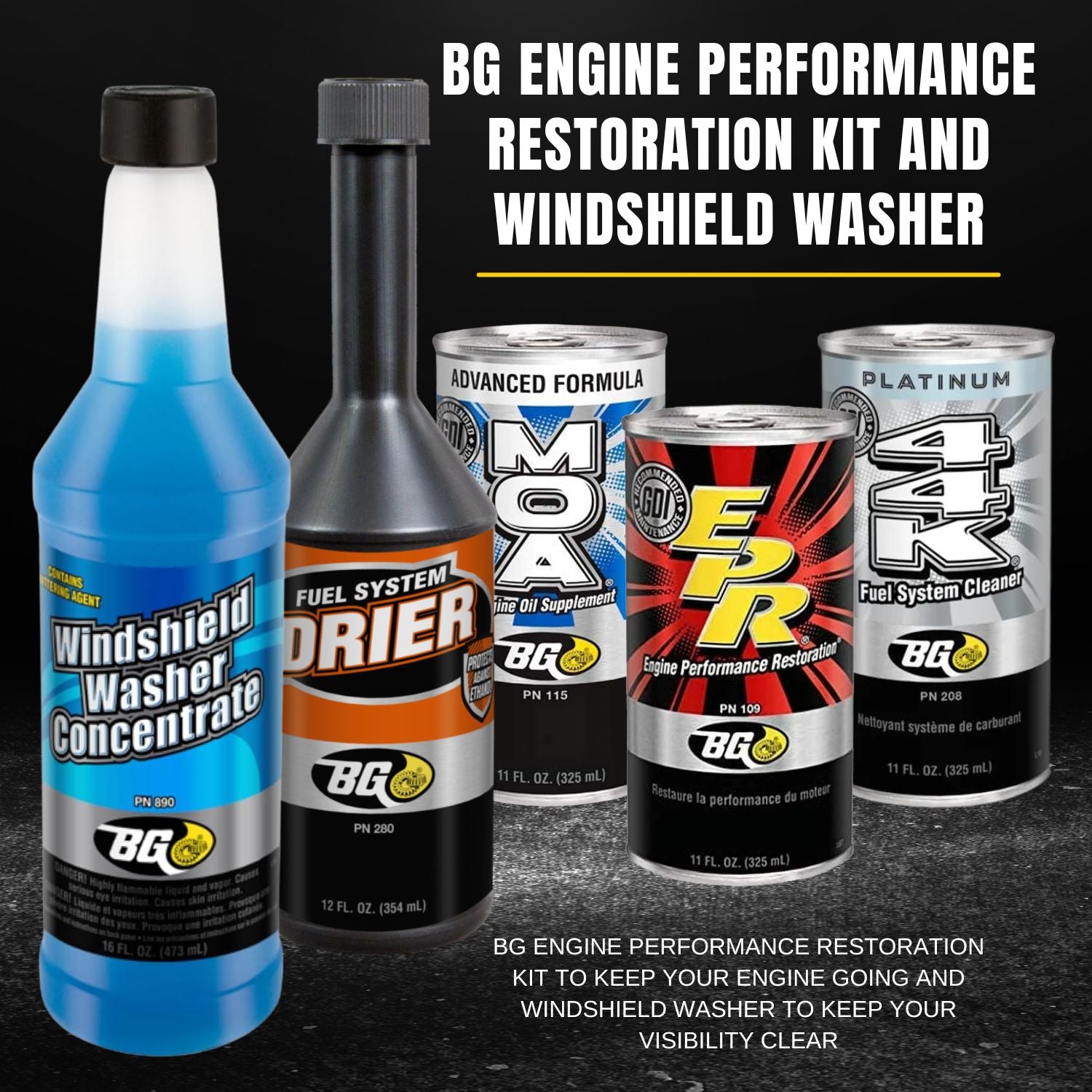 BG Engine Performance Restoration Kit with Windshield Washer