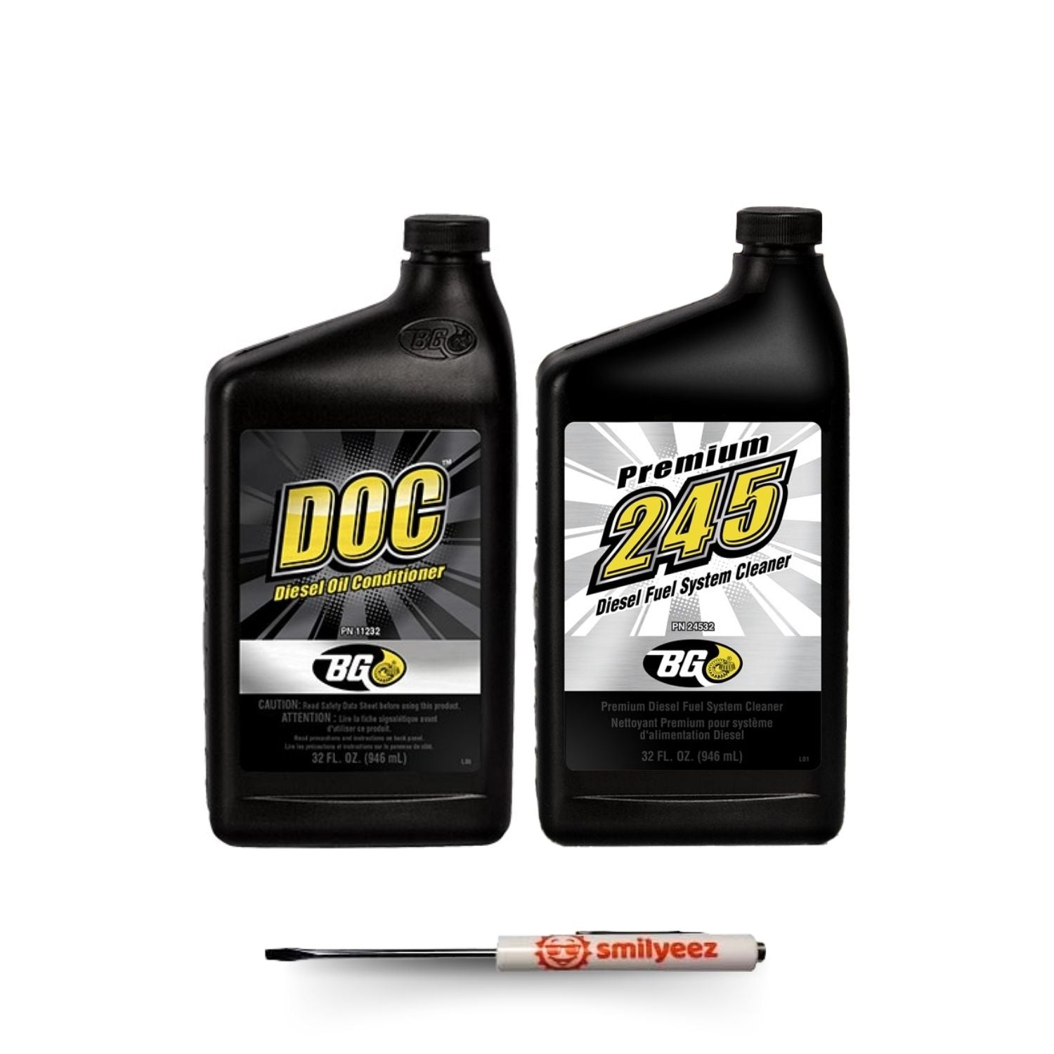 BG 245 Premium Diesel Fuel System Cleaner and BG DOC Diesel Oil Conditioner with a Pocket Screwdriver