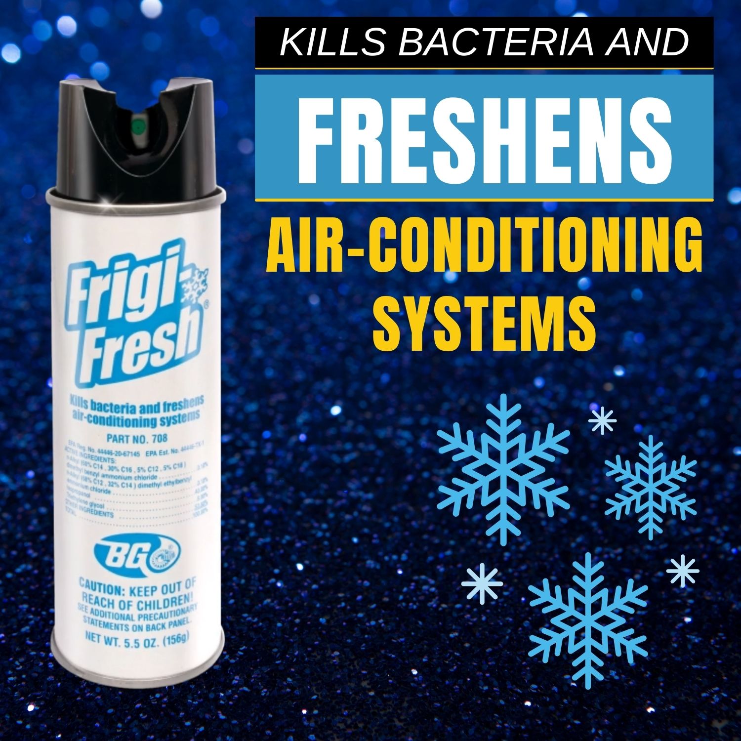 BG Frigi-Fresh Automotive Air Conditioning Cleaner and Freshener Spray (5.5 oz.) PN 708 - Eliminate Odors - Controls Mold & Mildew - With Pocket Screwdriver