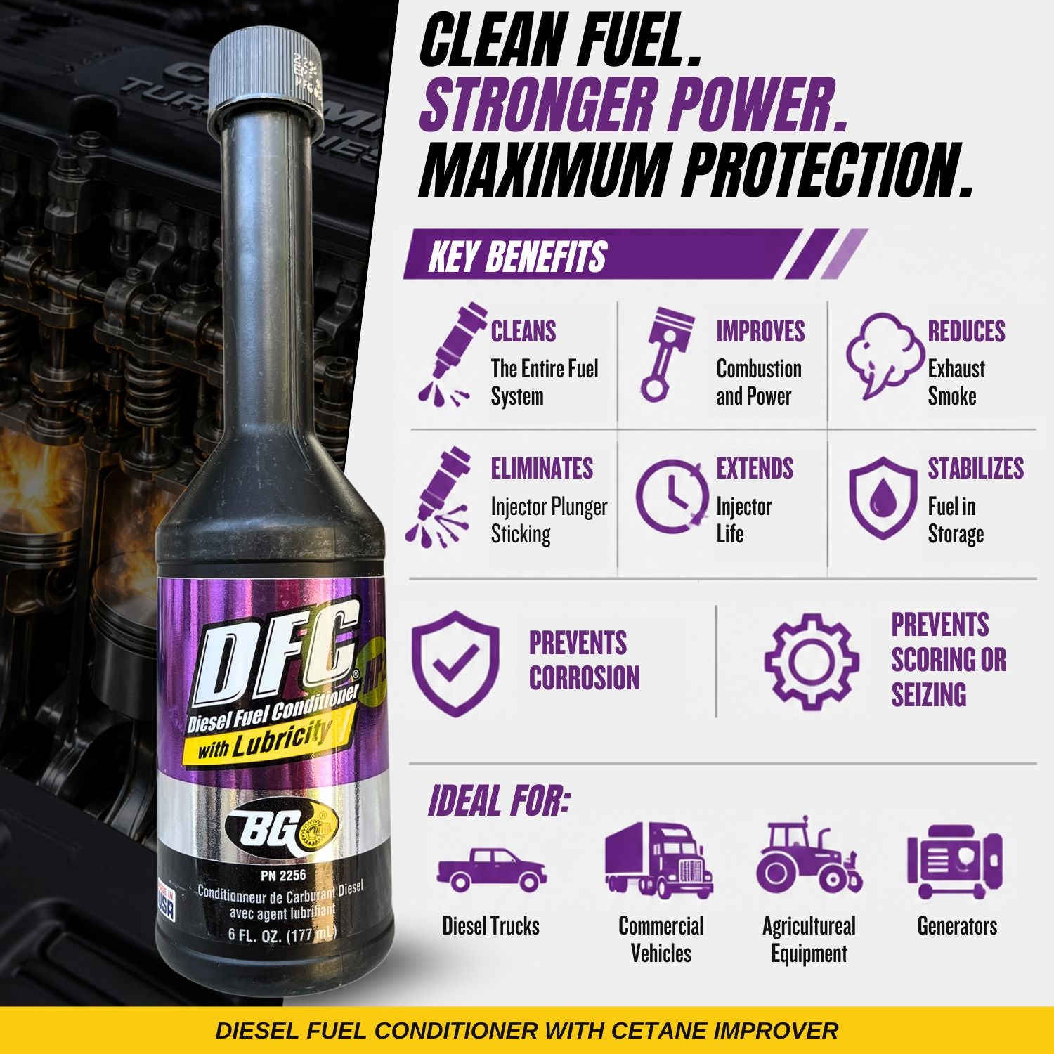 BG Diesel Fuel Conditioner DFC Plus with Cetane Improver PN 2256 with Pocket Screwdriver