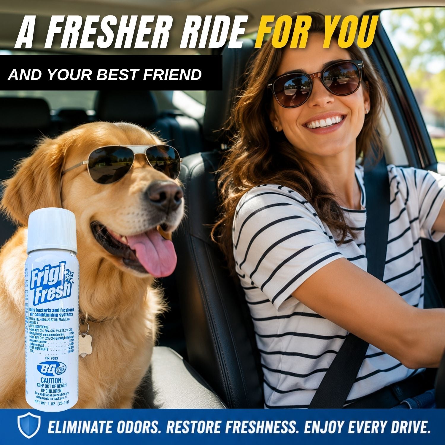 BG Frigi-Fresh® Automotive Air Conditioning Cleaner and Freshener Small 1 oz Spray Can PN 7083 with Pocket Screwdriver