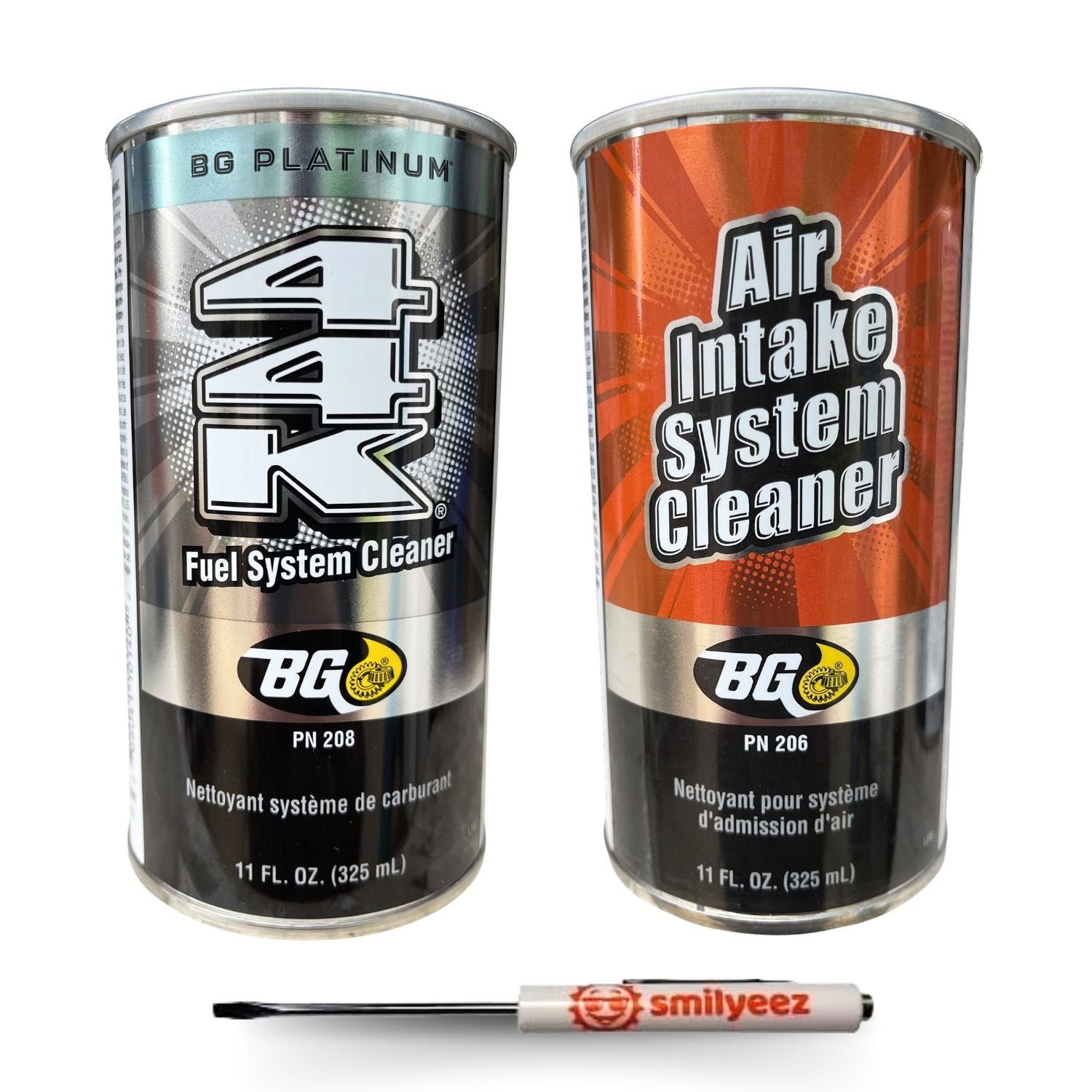 BG K1003 Fuel Injection & Combustion Chamber Cleaner PN 201 & BG Platinum 44K Fuel System Cleaner PN 208 With Pocket Screwdriver
