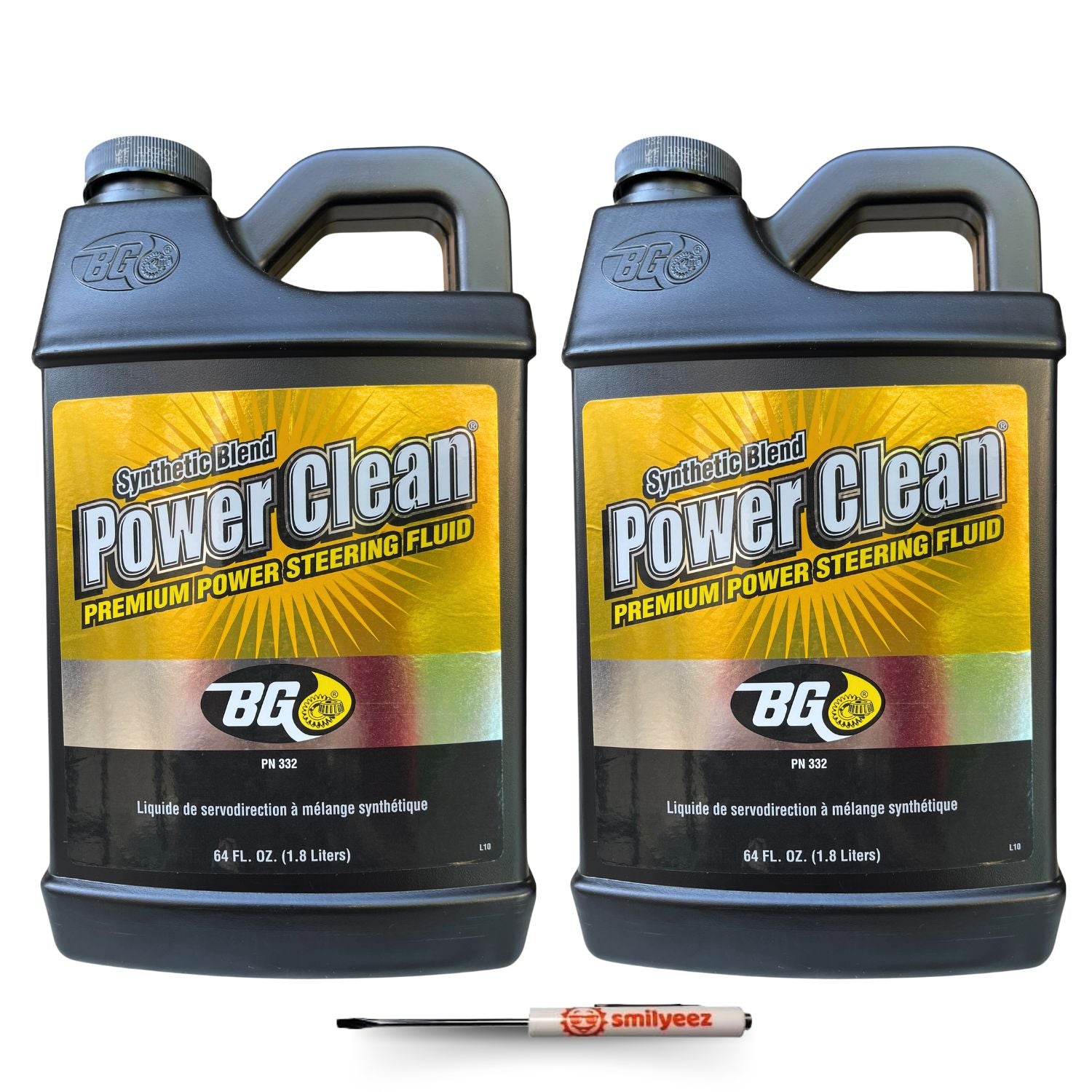BG Power Clean Synthetic Blend Premium Power Steering Fluid PN 332 With Pocket Screwdriver