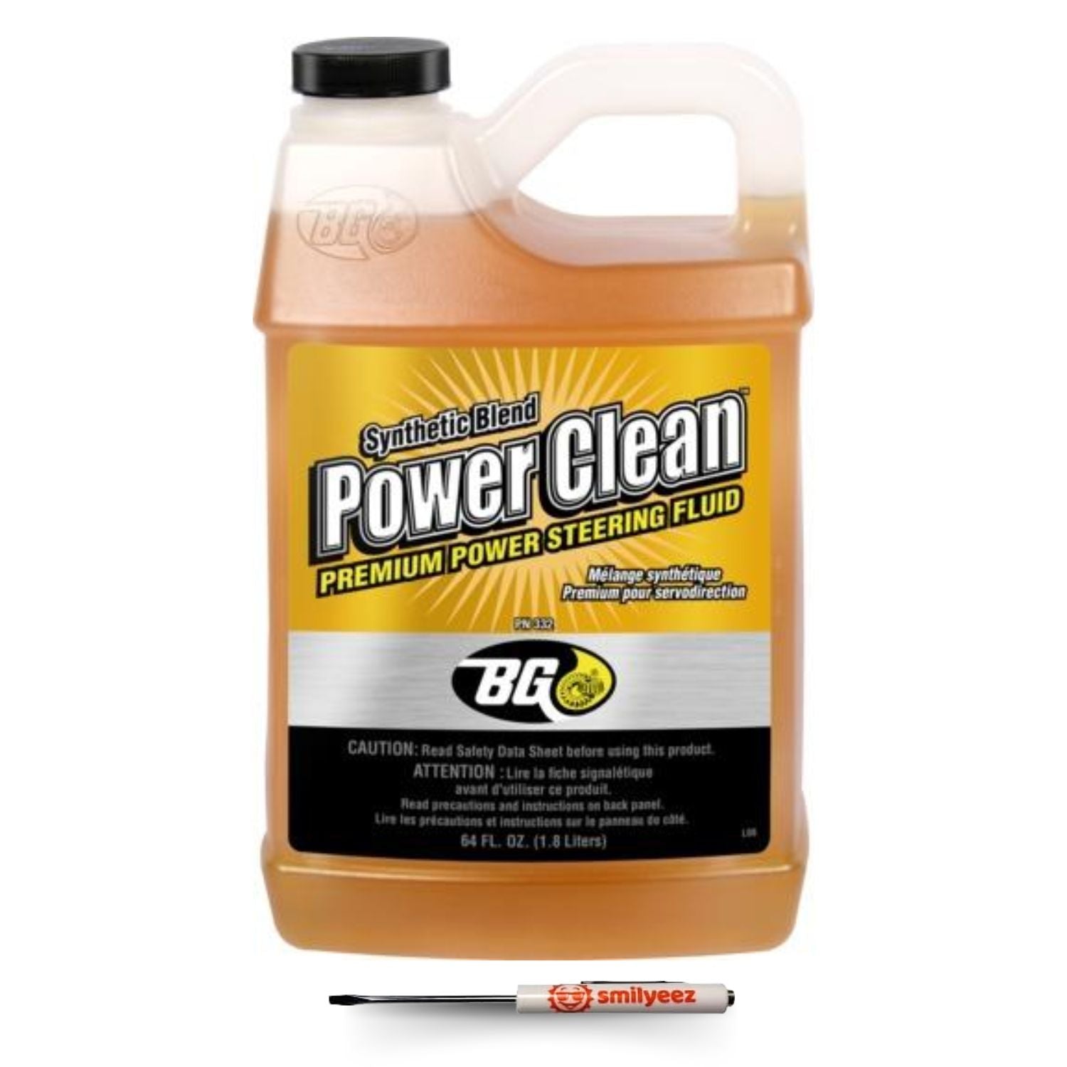 BG Power Clean Synthetic Blend Premium Power Steering Fluid PN 332 With Pocket Screwdriver